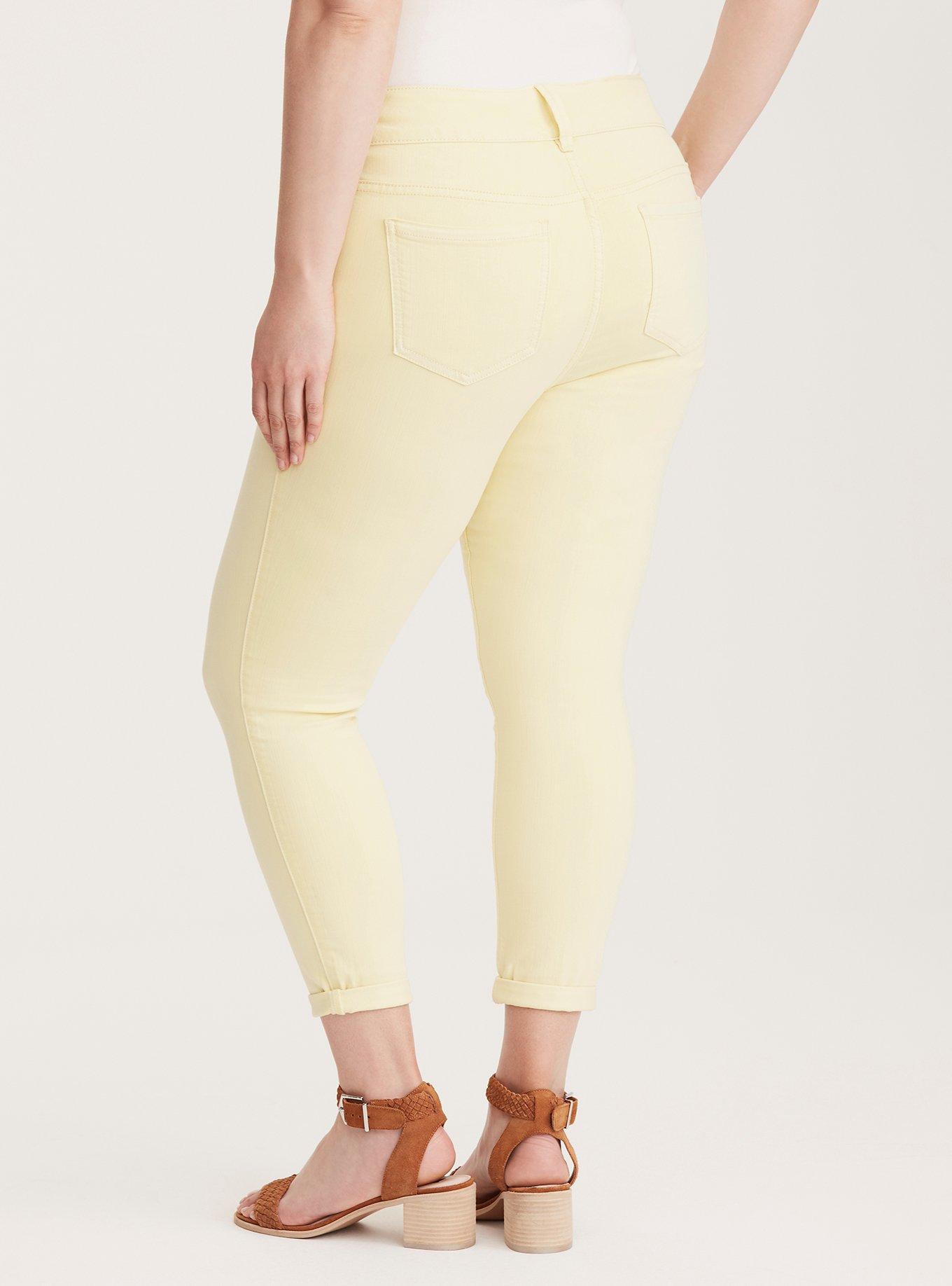 Plus Size - Torrid Cropped Jeggings - Faded Yellow Wash - Torrid