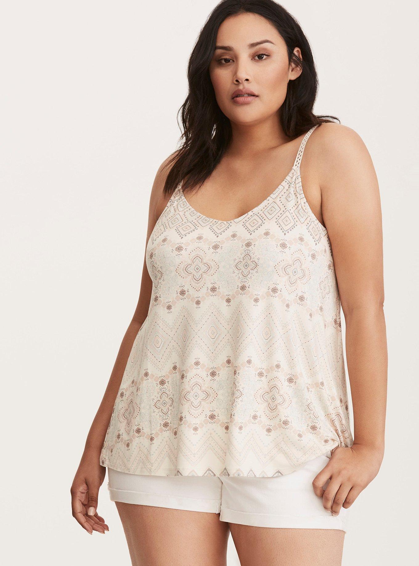 Plus Size - Lace And Super Soft V-Neck Swing Cami - Torrid