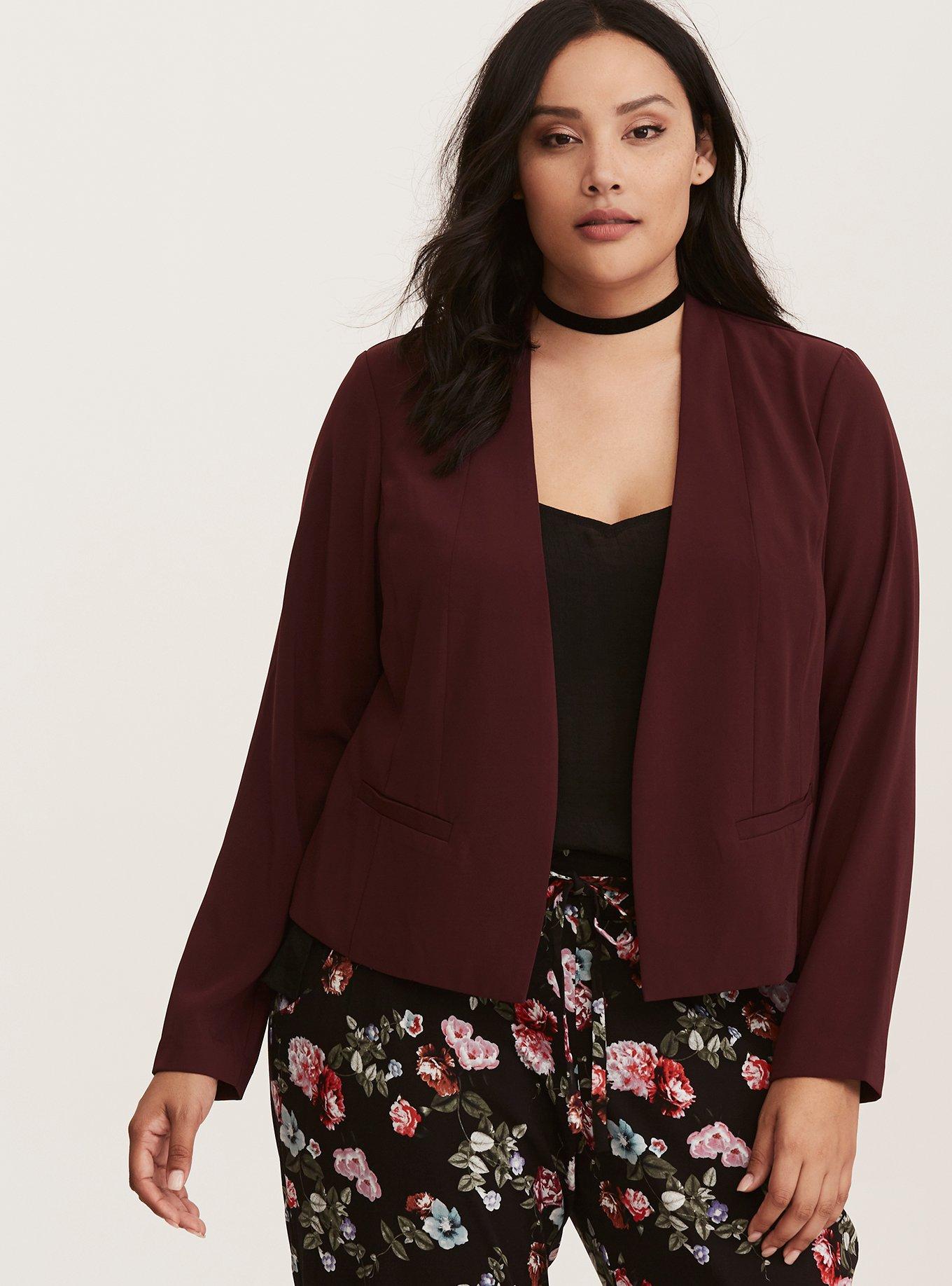 Plus Size - Collarless Classic Fit Blazer - Torrid