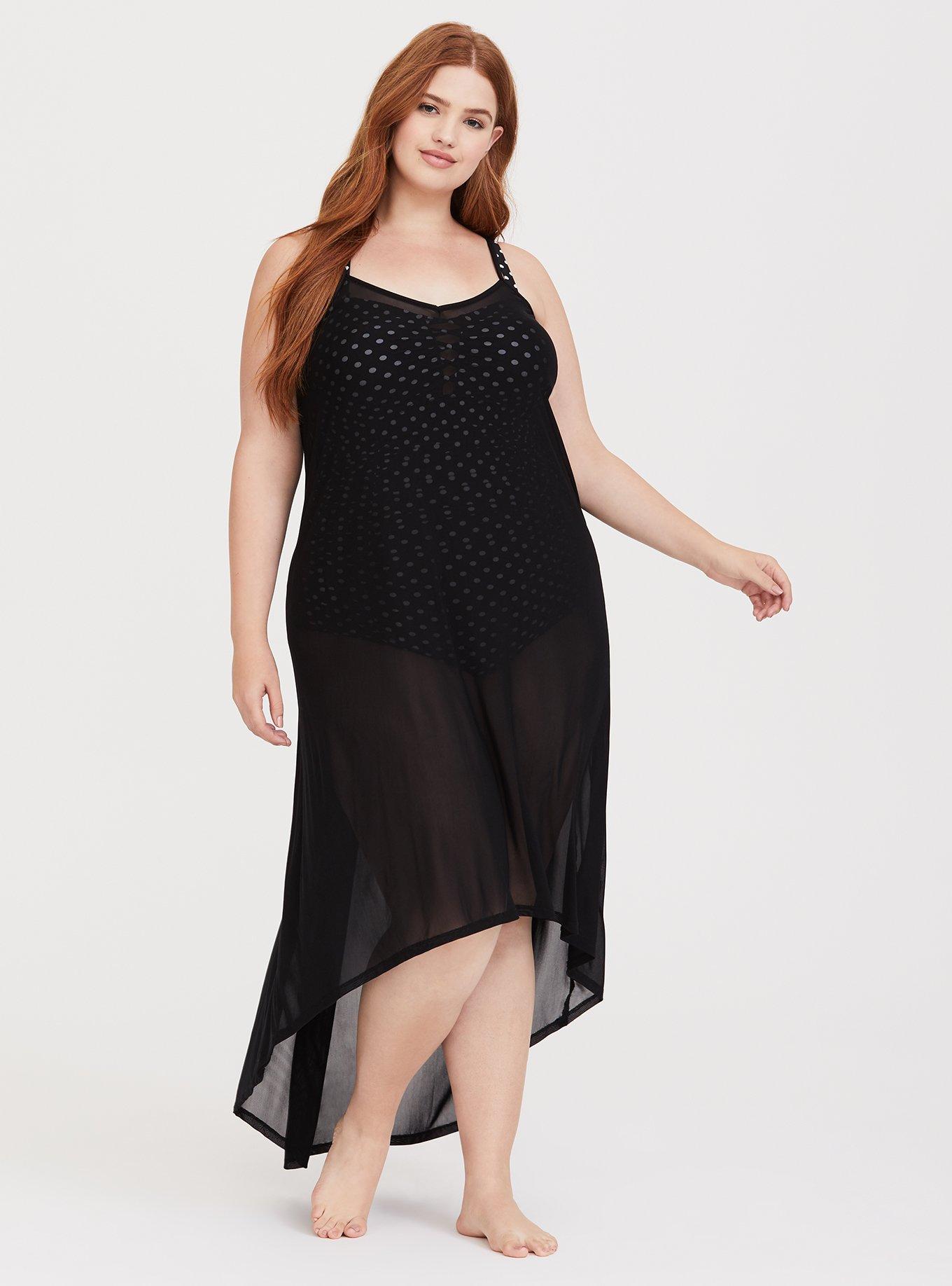 Plus Size Black Mesh Maxi Dress Swim Cover Up Torrid