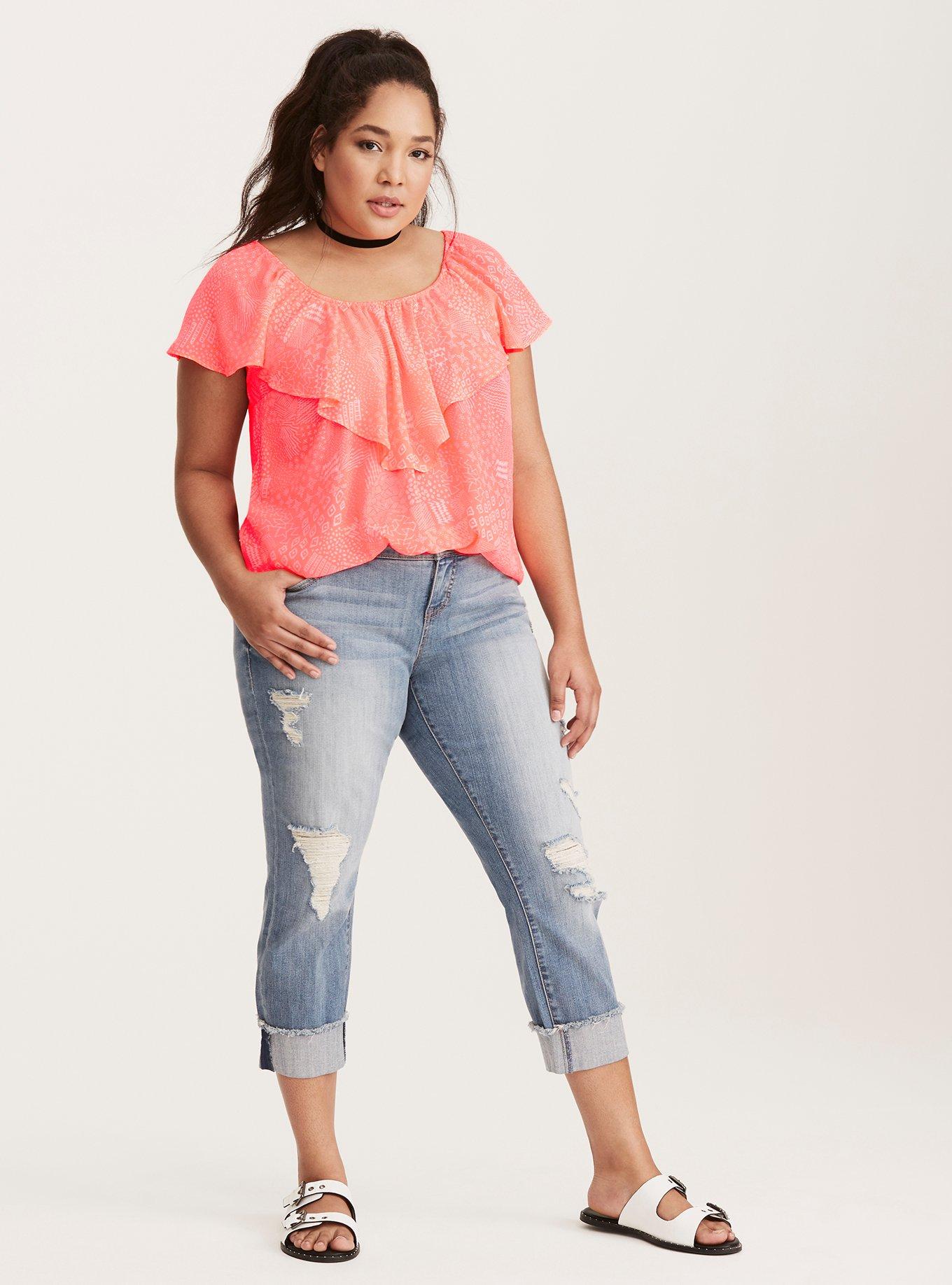 Doodle Print Georgette Ruffle Blouse, NONEC, alternate