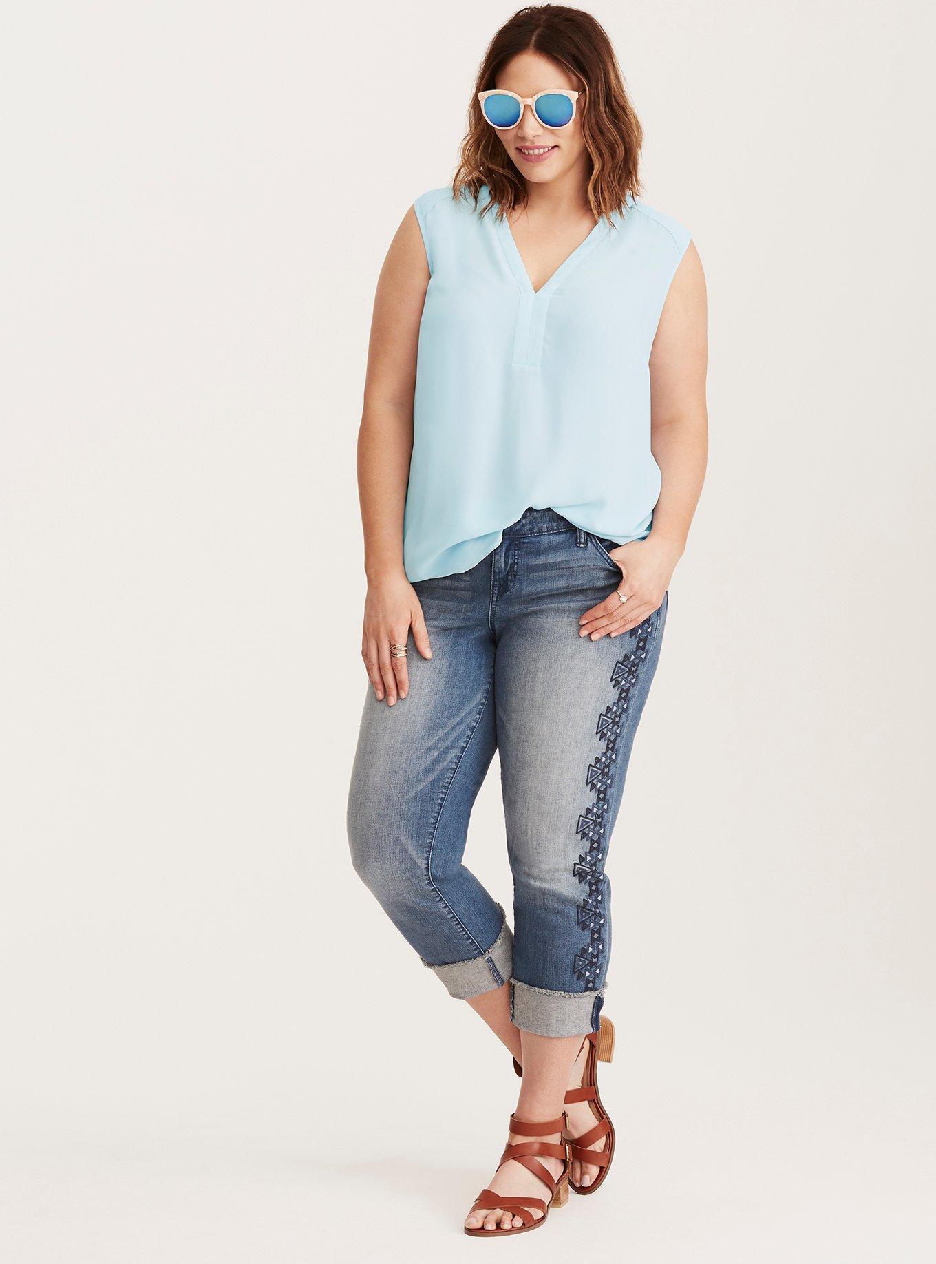 Harper - Light Blue Georgette Sleeveless Pullover Blouse, CASHMERE BLUE, alternate