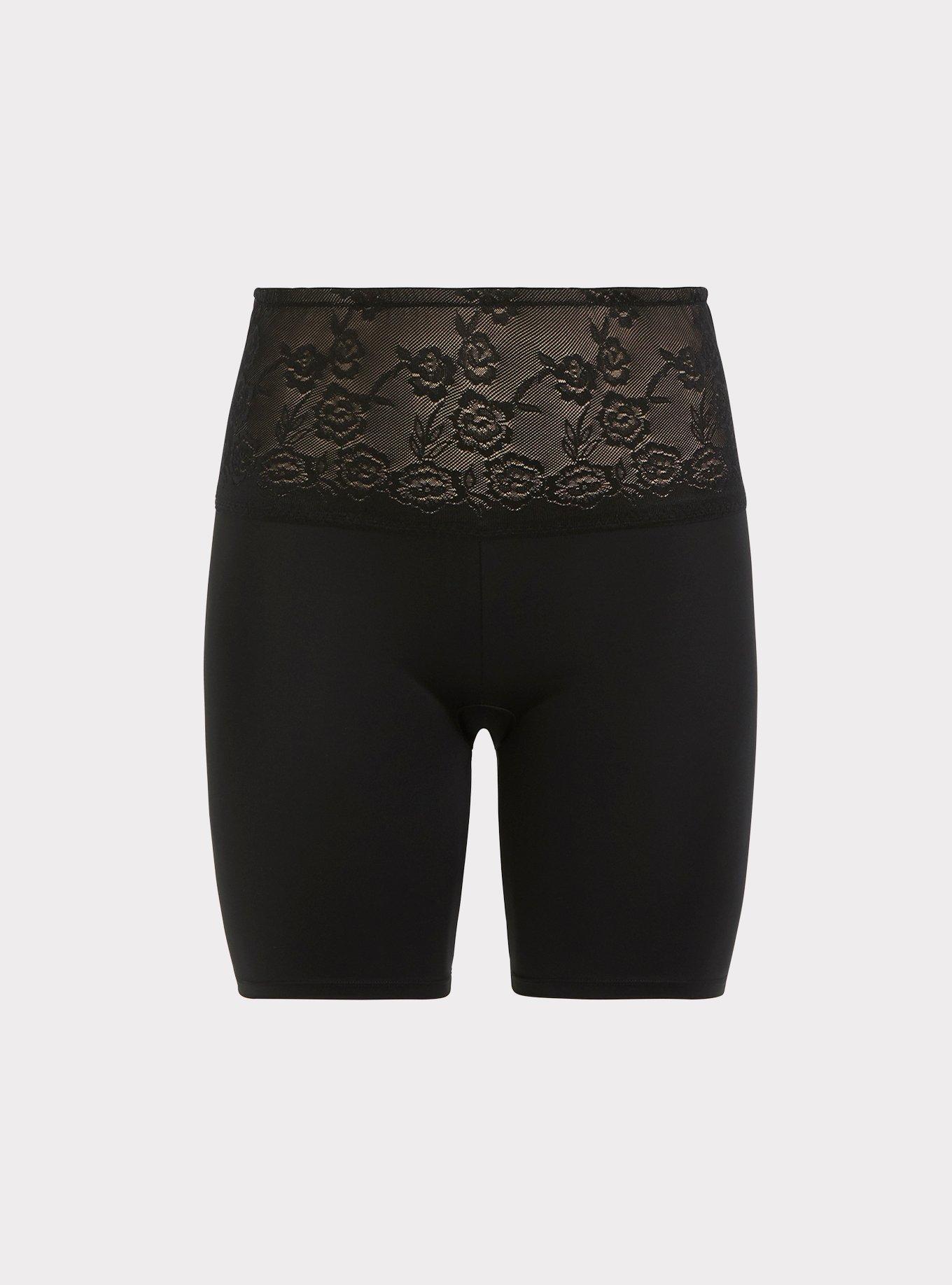 Plus Size YOURS FOR GOOD Black Lace Trim Legging Shorts