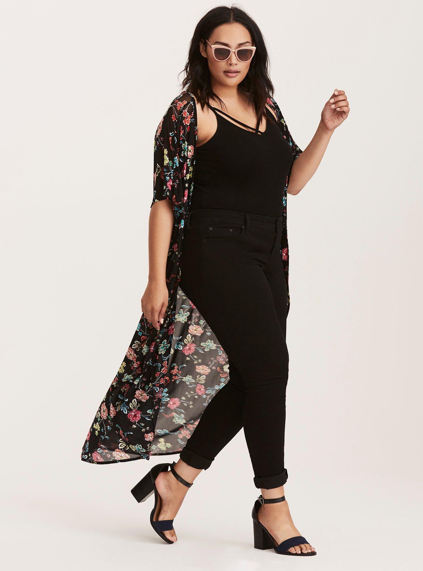 Plus Size - Mesh Dolman Maxi Kimono - Torrid