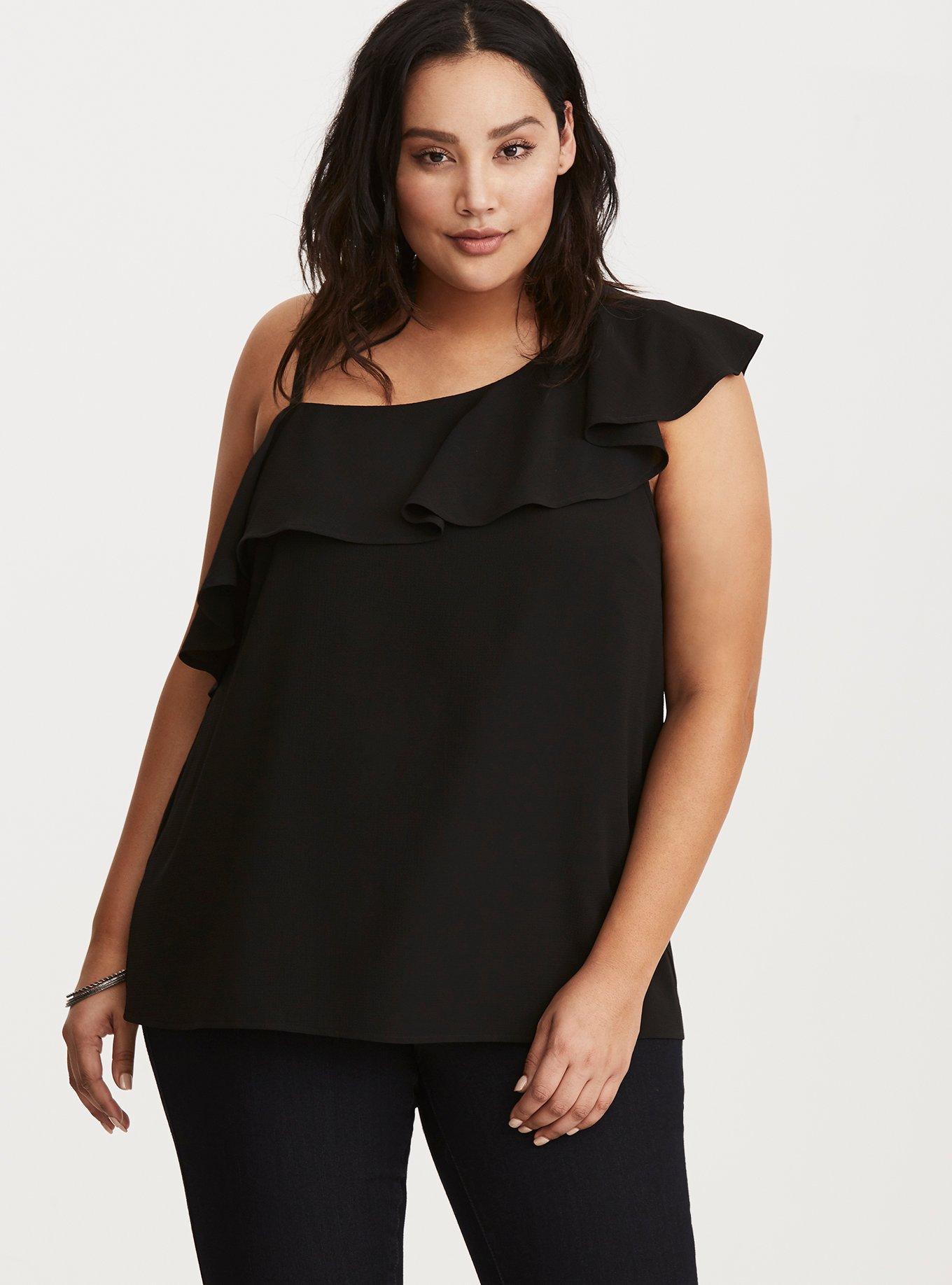 Plus Size - Ruffled One Shoulder Blouse - Torrid