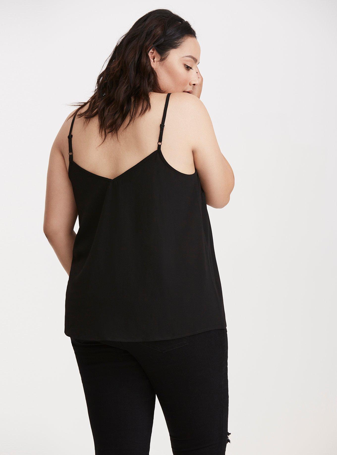 Crepe Cami Top, DEEP BLACK, alternate