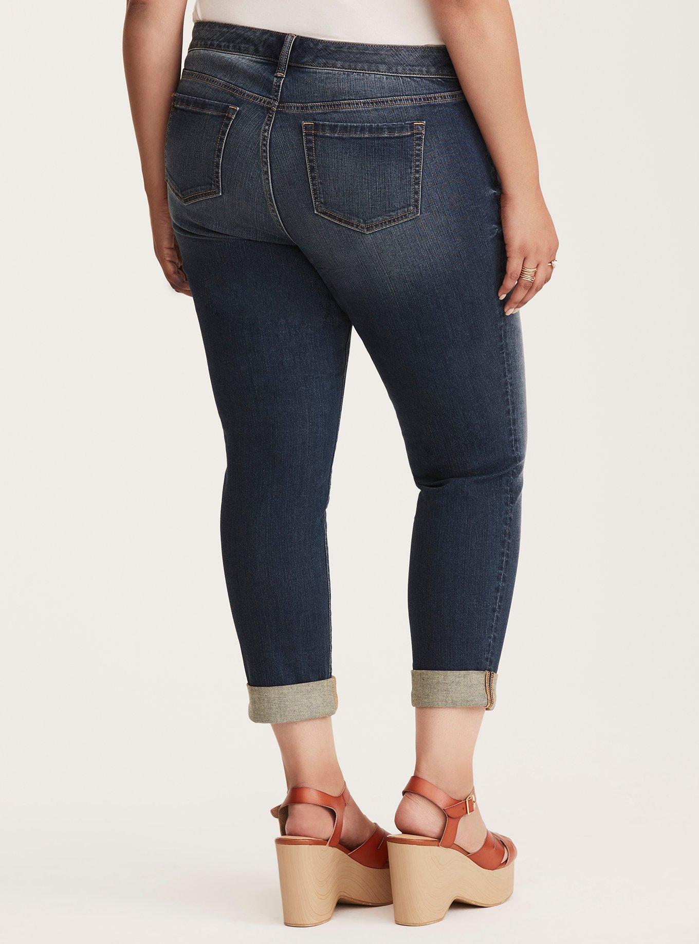 Plus Size Boyfriend Jean - Dark Wash, VINTAGE INDIGO, alternate