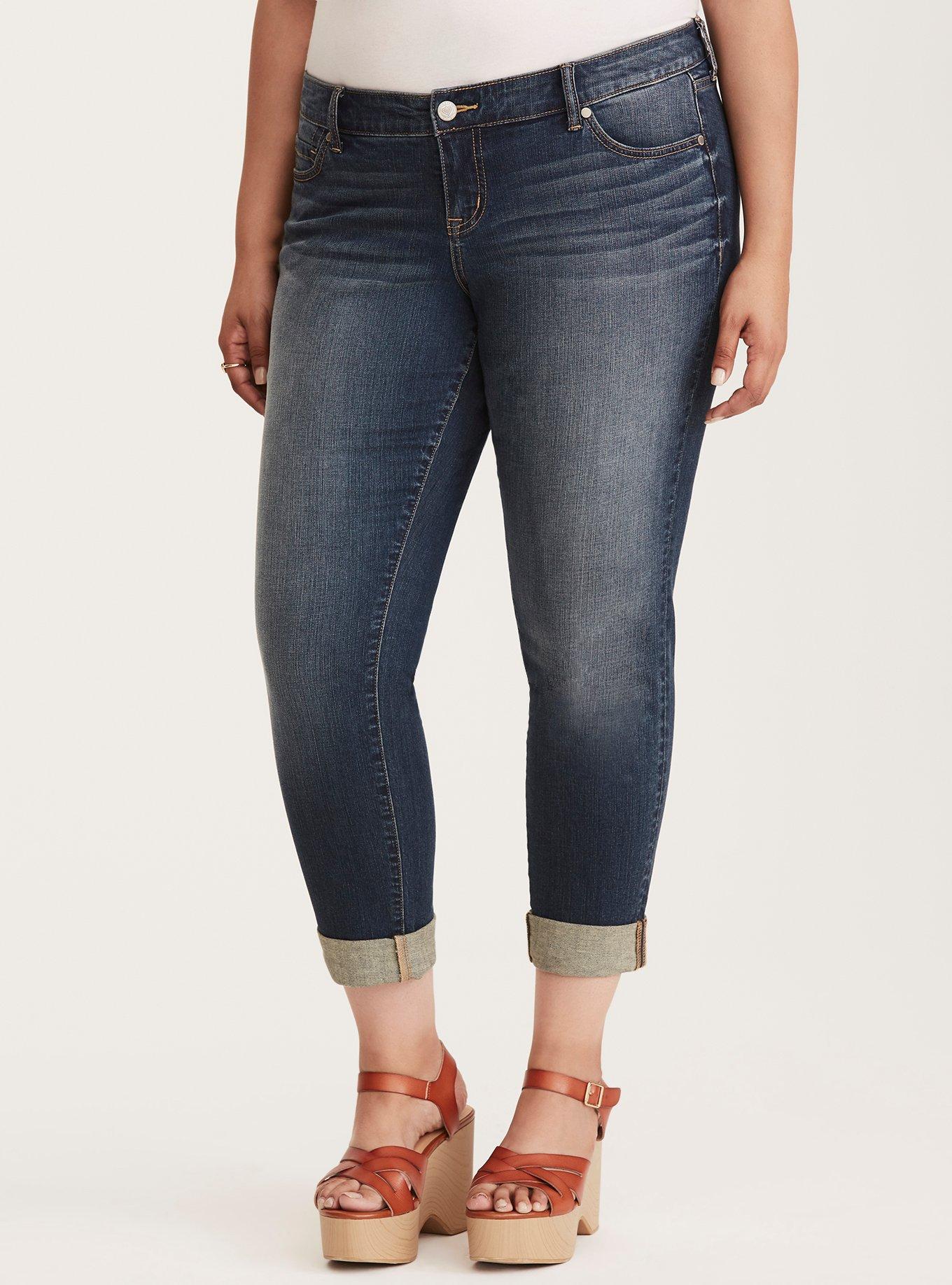 Plus Size Boyfriend Jean - Dark Wash, VINTAGE INDIGO, alternate