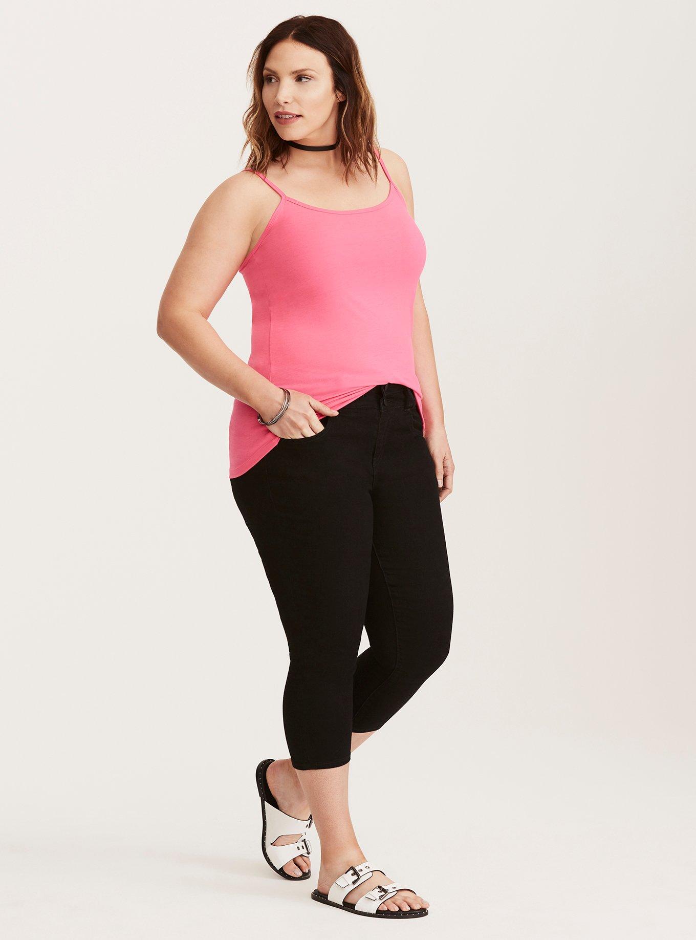 Plus Size Foxy Scoop Neck Cami, NEON PARTY PINK, alternate