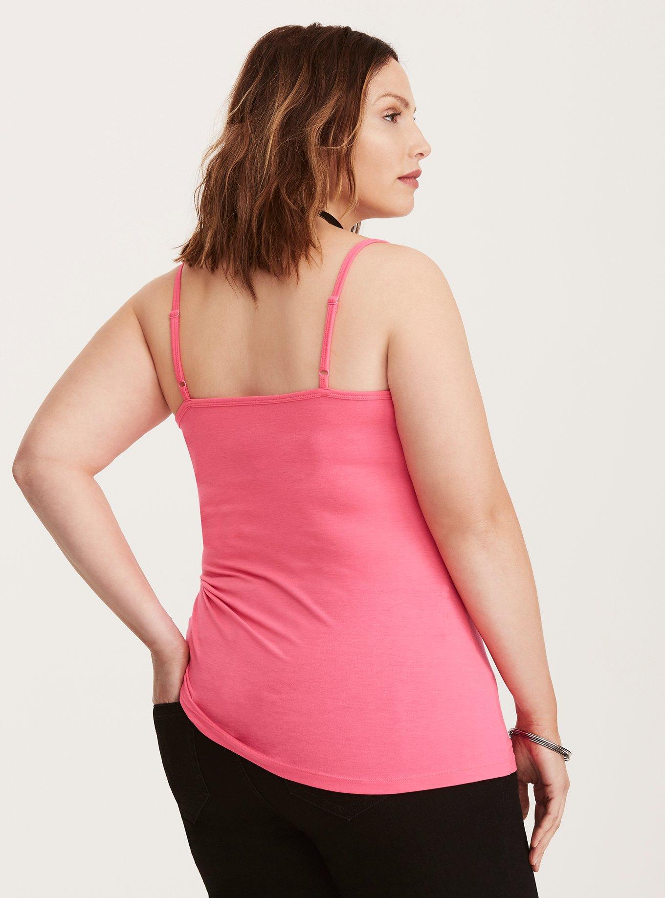 Plus Size Foxy Scoop Neck Cami, NEON PARTY PINK, alternate