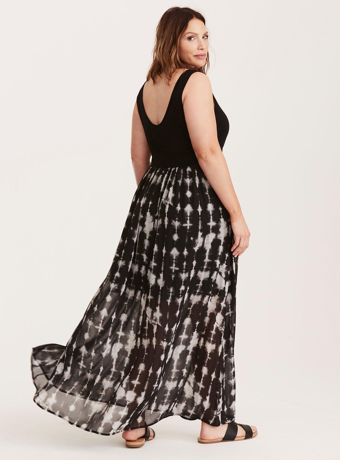 Tie Dye Chiffon Skirt Knit Top Maxi Dress, SKYE DYE, alternate