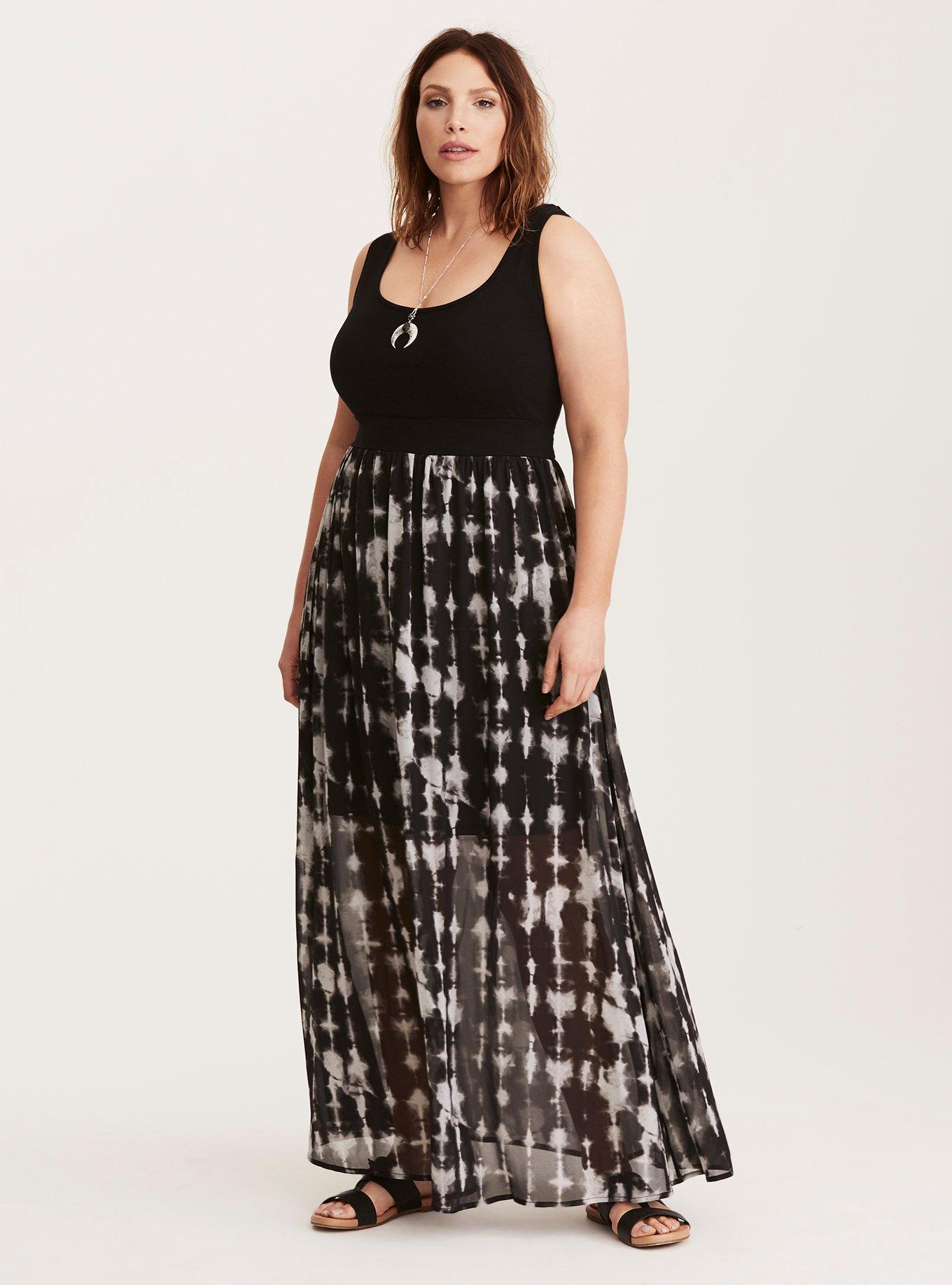 Tie Dye Chiffon Skirt Knit Top Maxi Dress, SKYE DYE, alternate