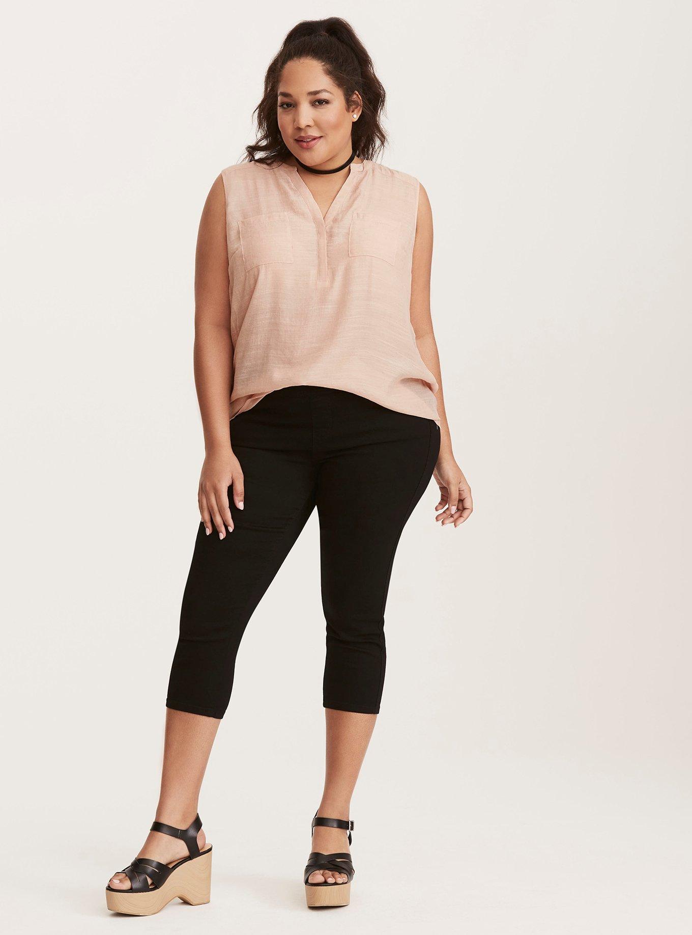 Harper - Blush Slub Sleeveless Pullover Blouse, JUST PEACHY, alternate