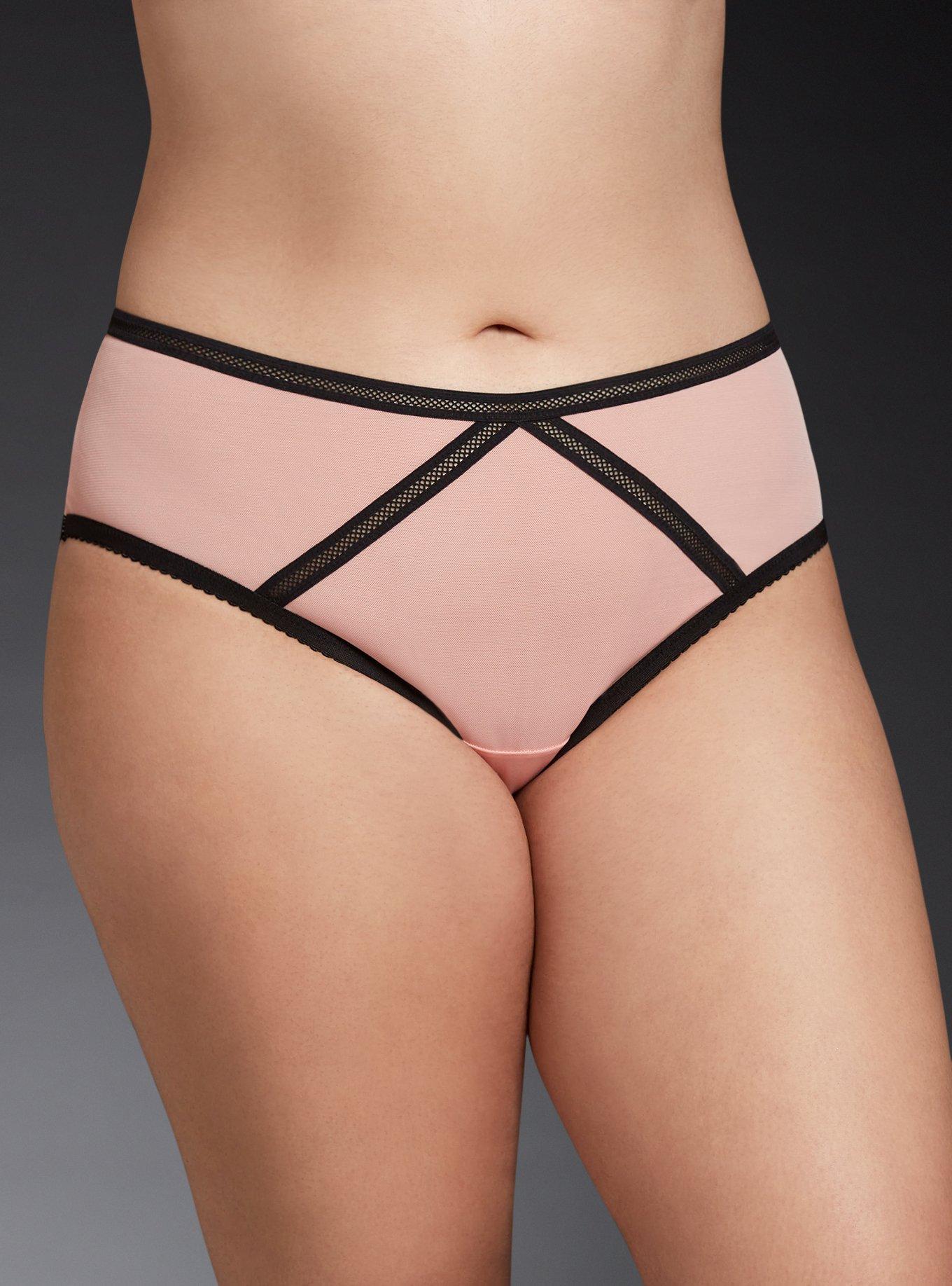 Plus Size Mesh Strappy Piping Hipster Panty, DUBARRY, hi-res