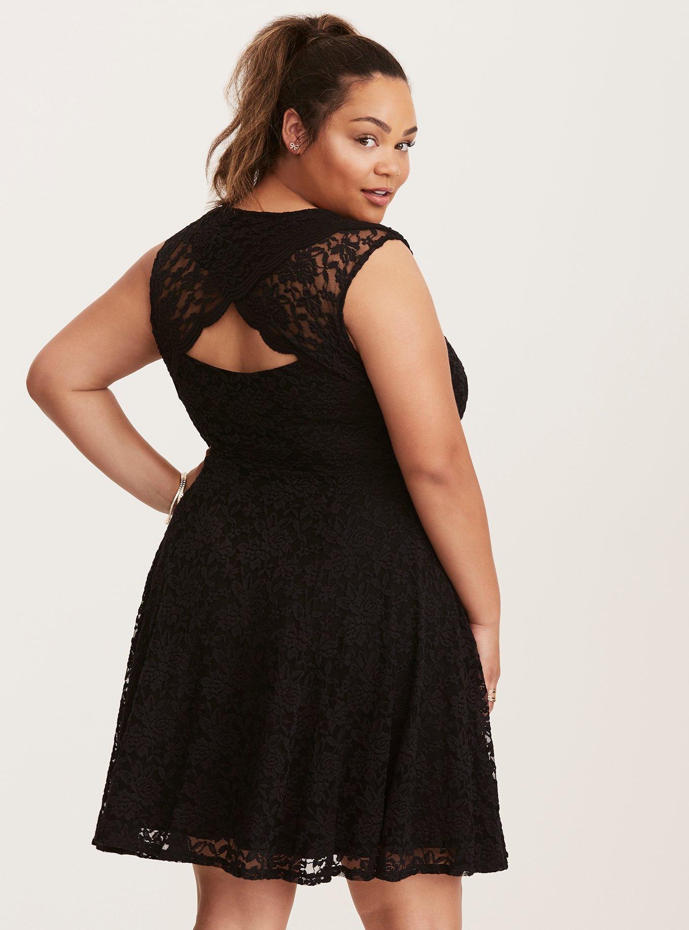 Lace back skater outlet dress