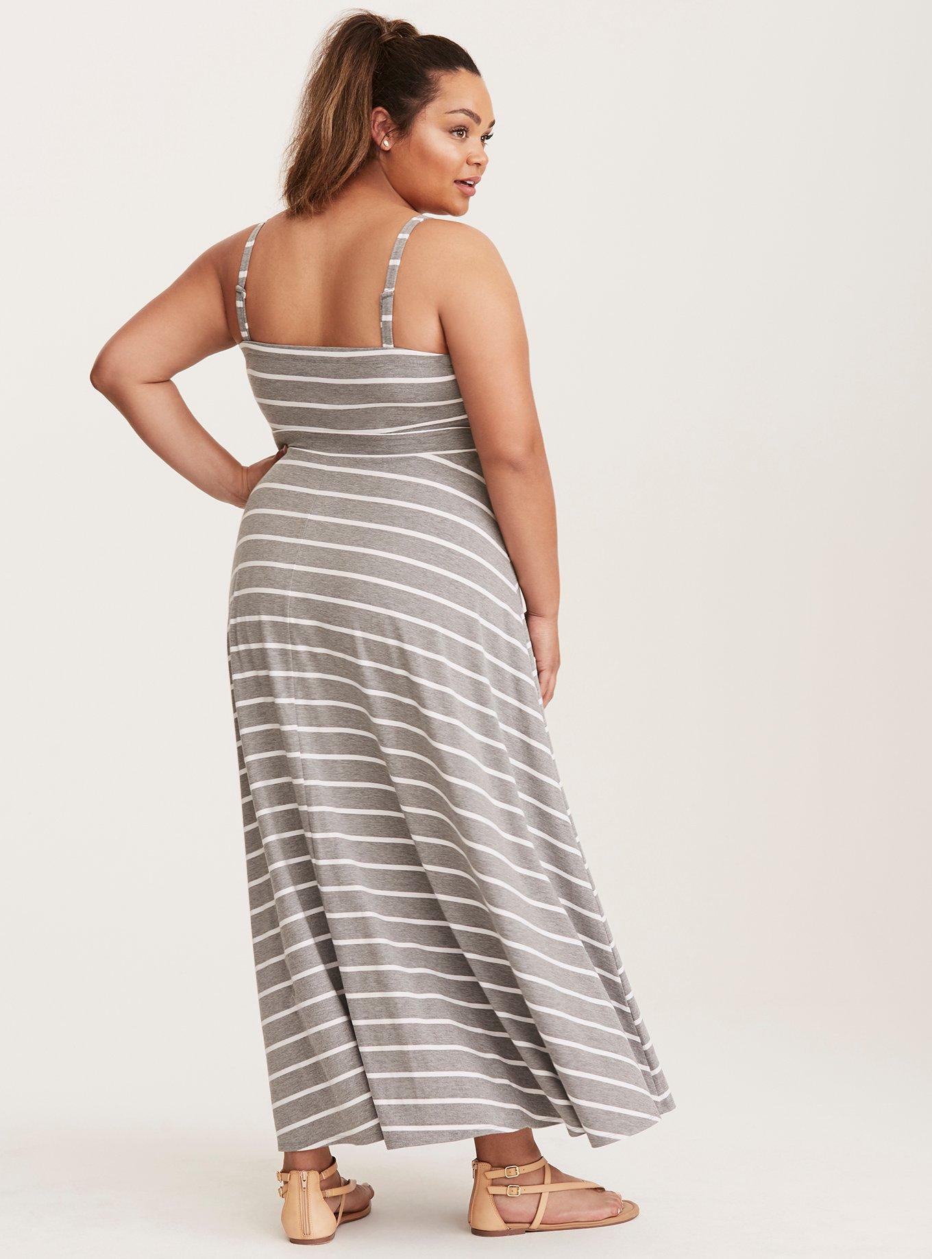 Plus Size Striped Maxi Dress