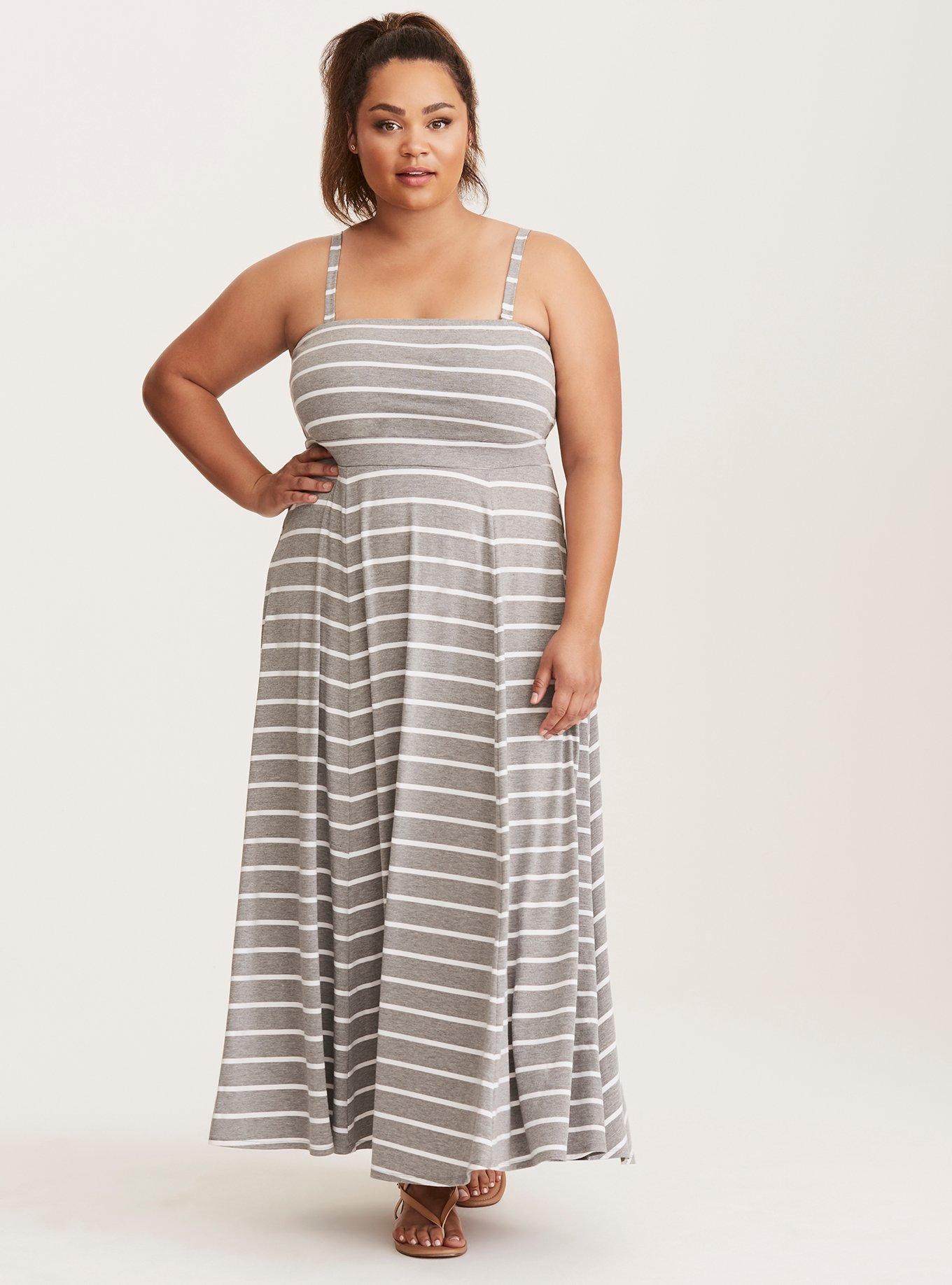 Torrid black and white striped outlet dress