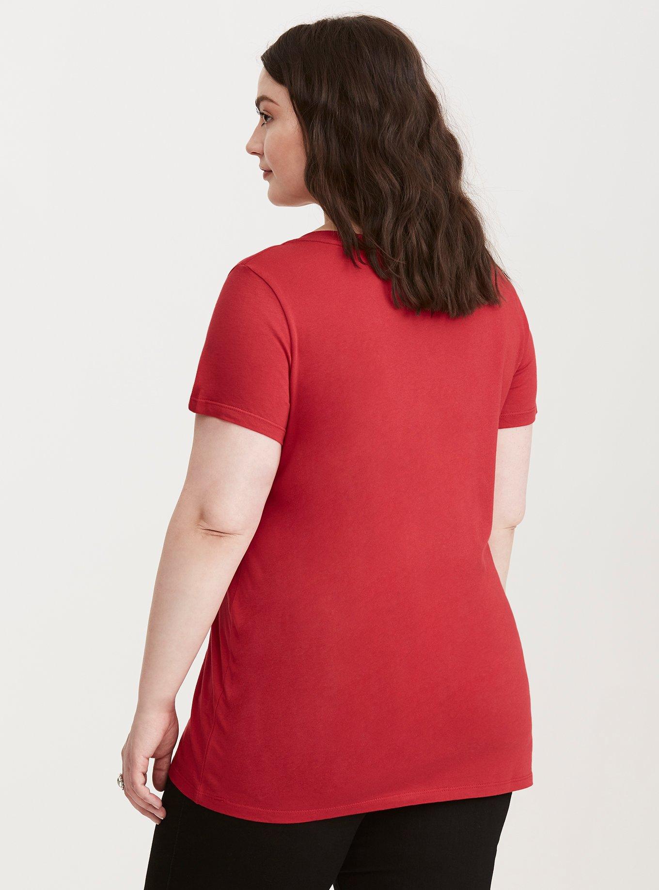 Plus Size Queen of Sass V-Neck Tee, JESTER RED, alternate