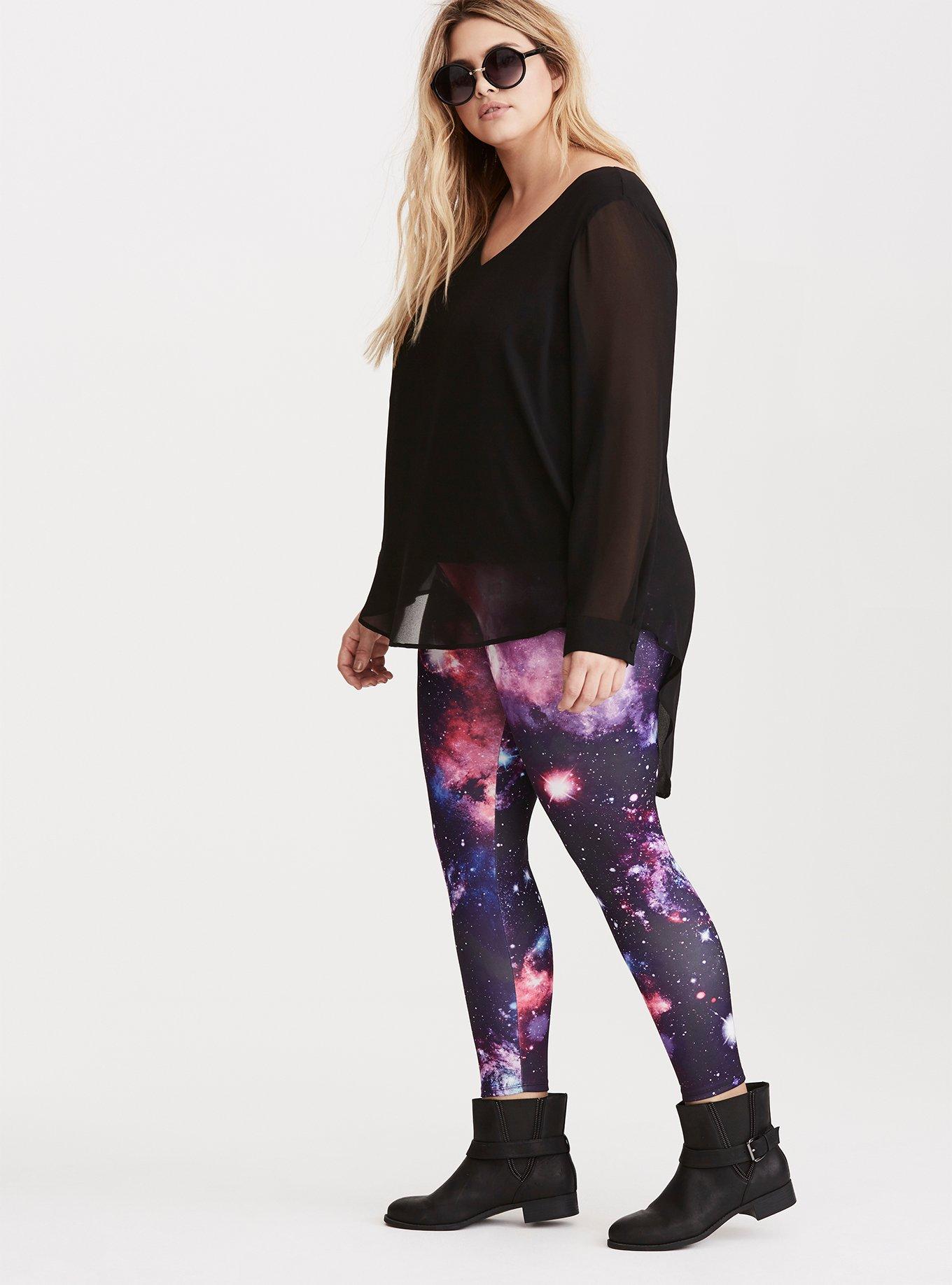 Plus Size Galaxy Print Scuba Leggings Torrid