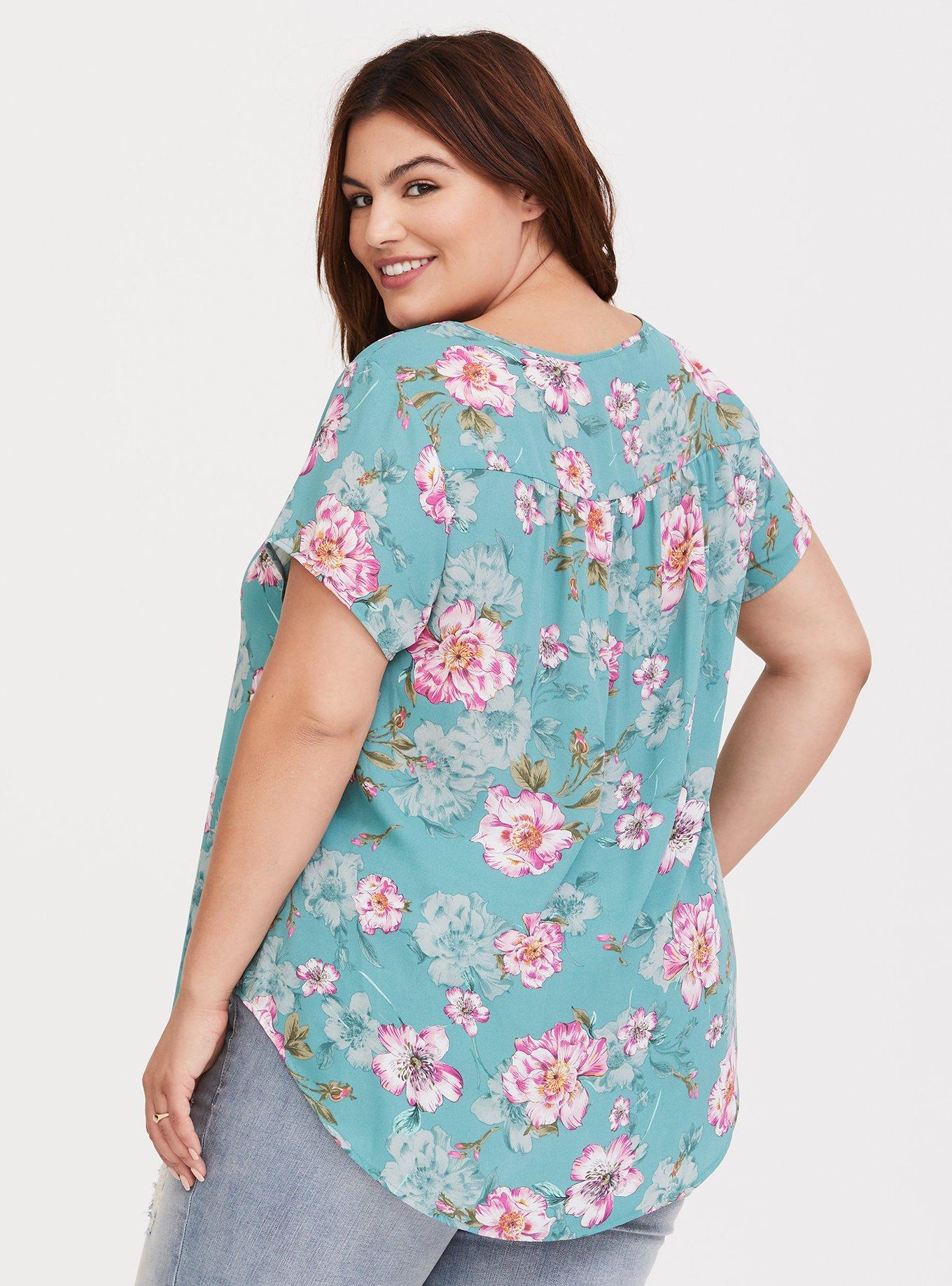 Plus Size - Georgette Keyhole Blouse - Torrid