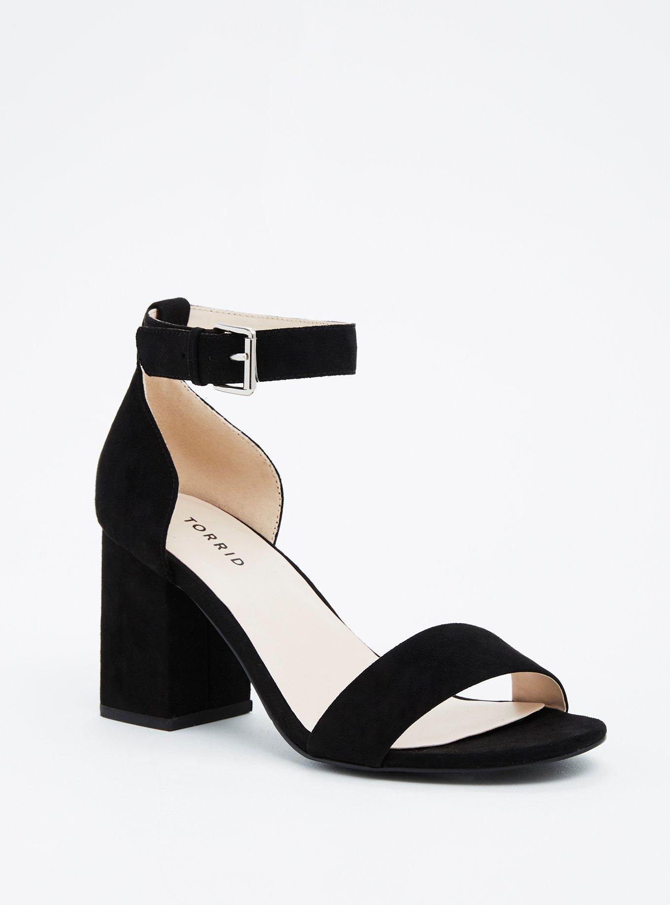 Wide Width Triple Strap Block Heel Sandals