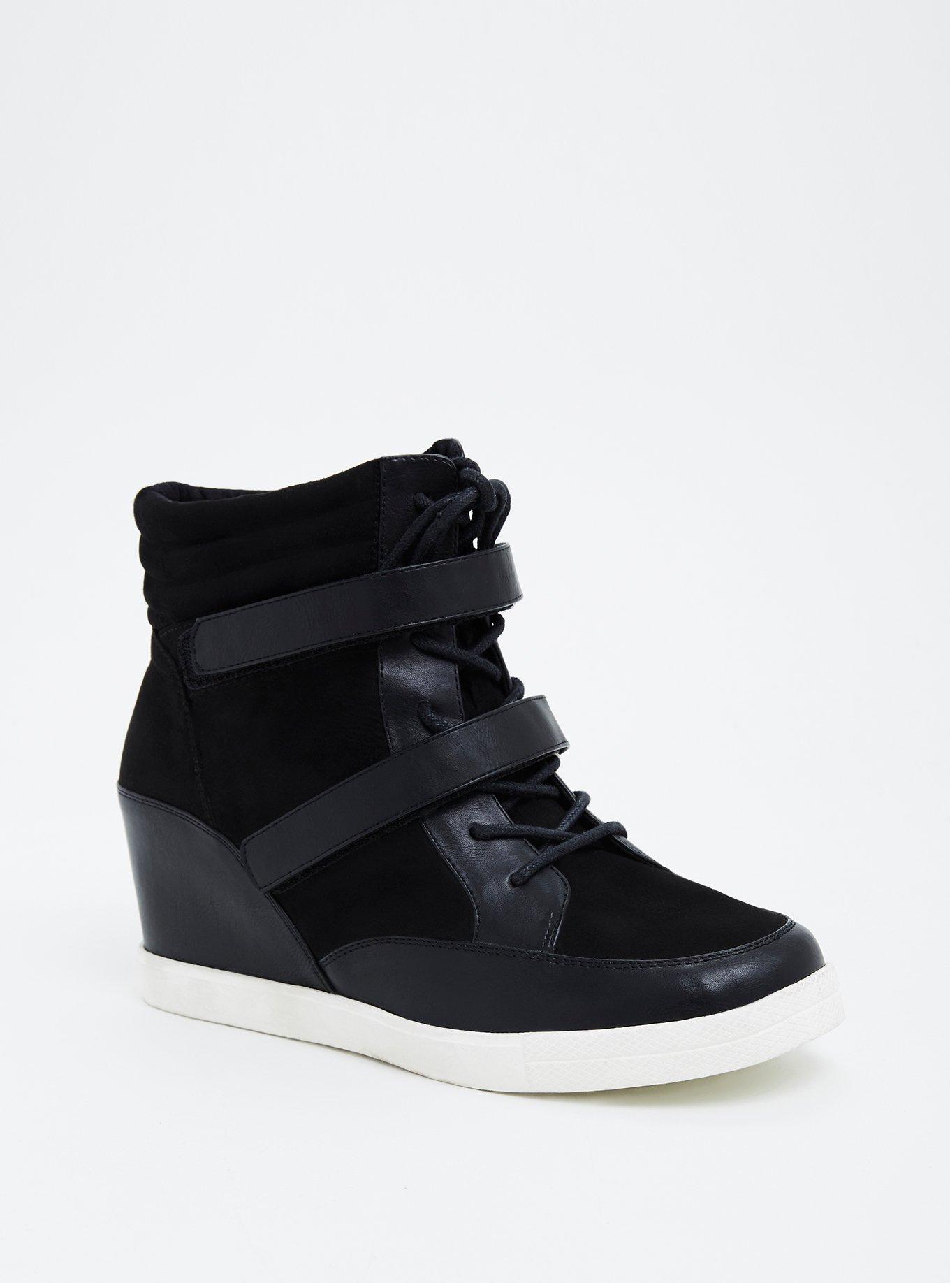 Faux suede 2024 wedge sneakers