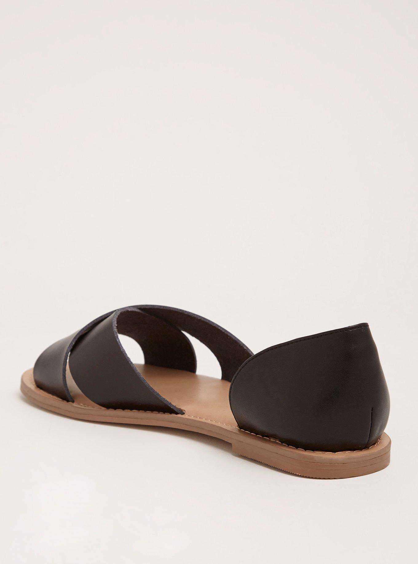 Crisscross Strap D'Orsay Flats (Wide Width), BLACK, alternate