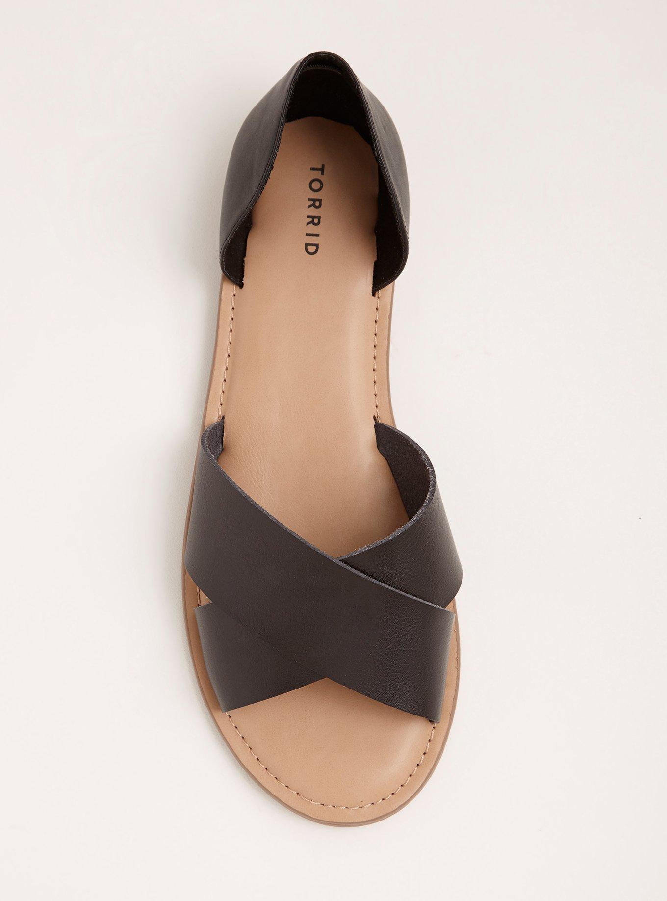 Crisscross Strap D'Orsay Flats (Wide Width), BLACK, alternate