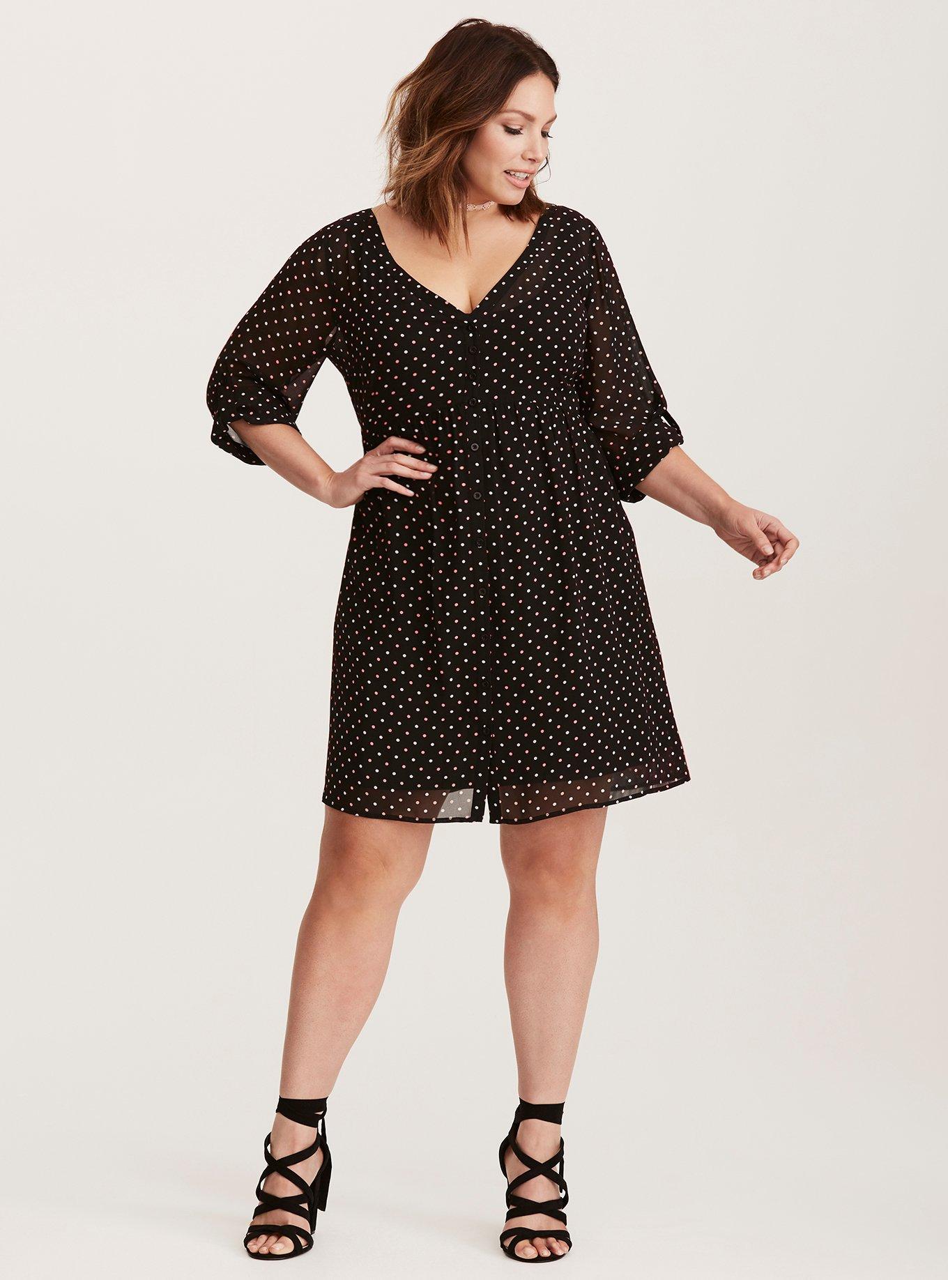 Plus Size - Polka Dot Shirt Dress - Torrid