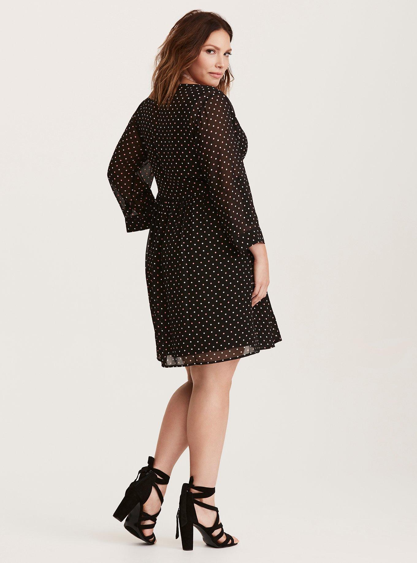 Torrid black store polka dot dress