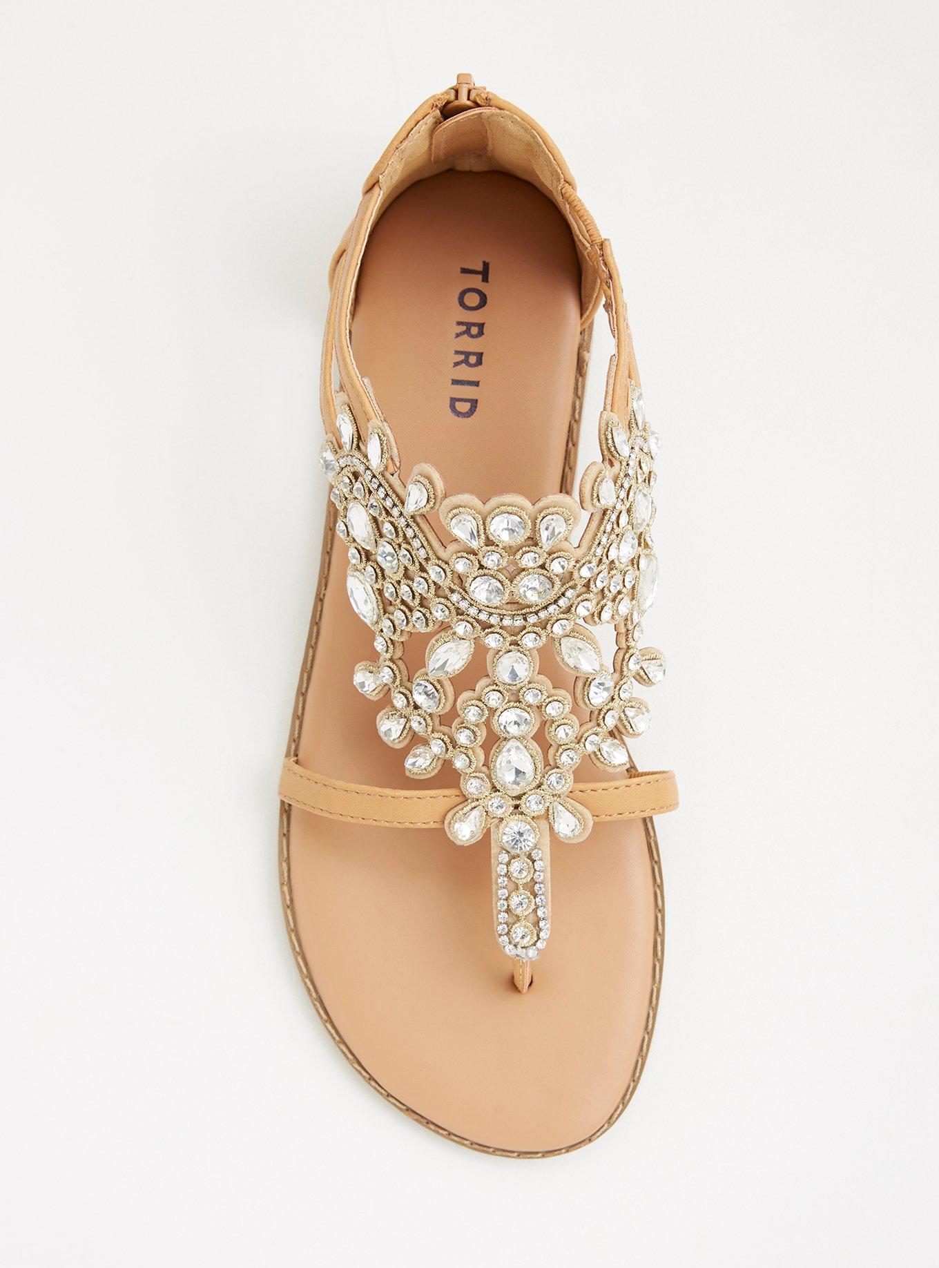 Wide width sparkly sandals sales