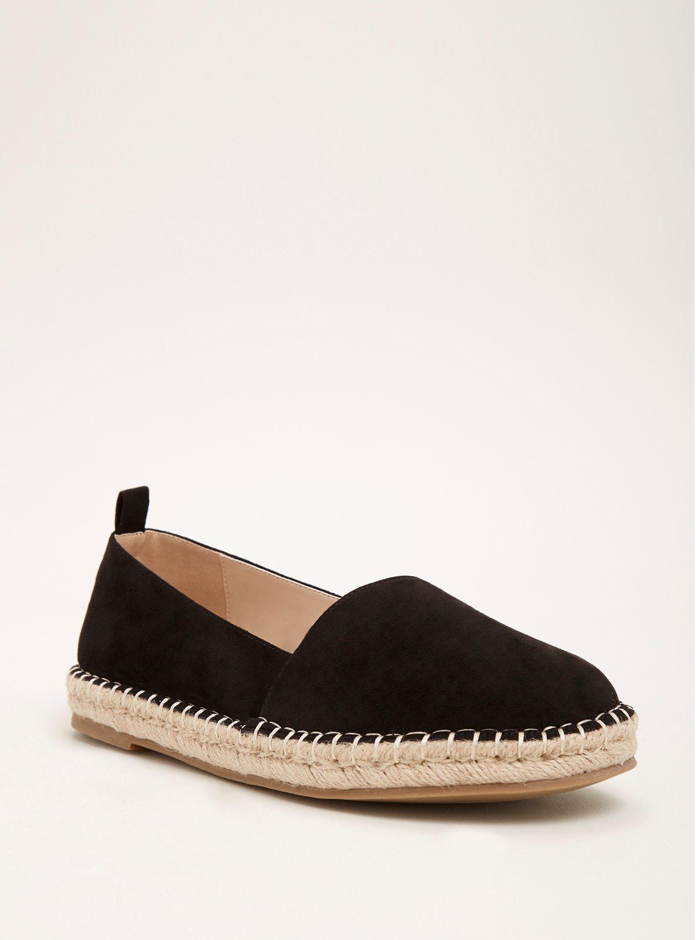 Slip-On Espadrilles in Leather with Signature details- Black | Men's Casual Shoes Size 7