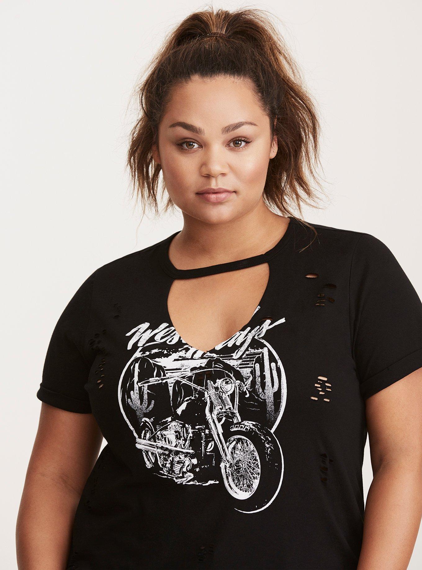 Moto Graphic Cutout Tee, DEEP BLACK, hi-res