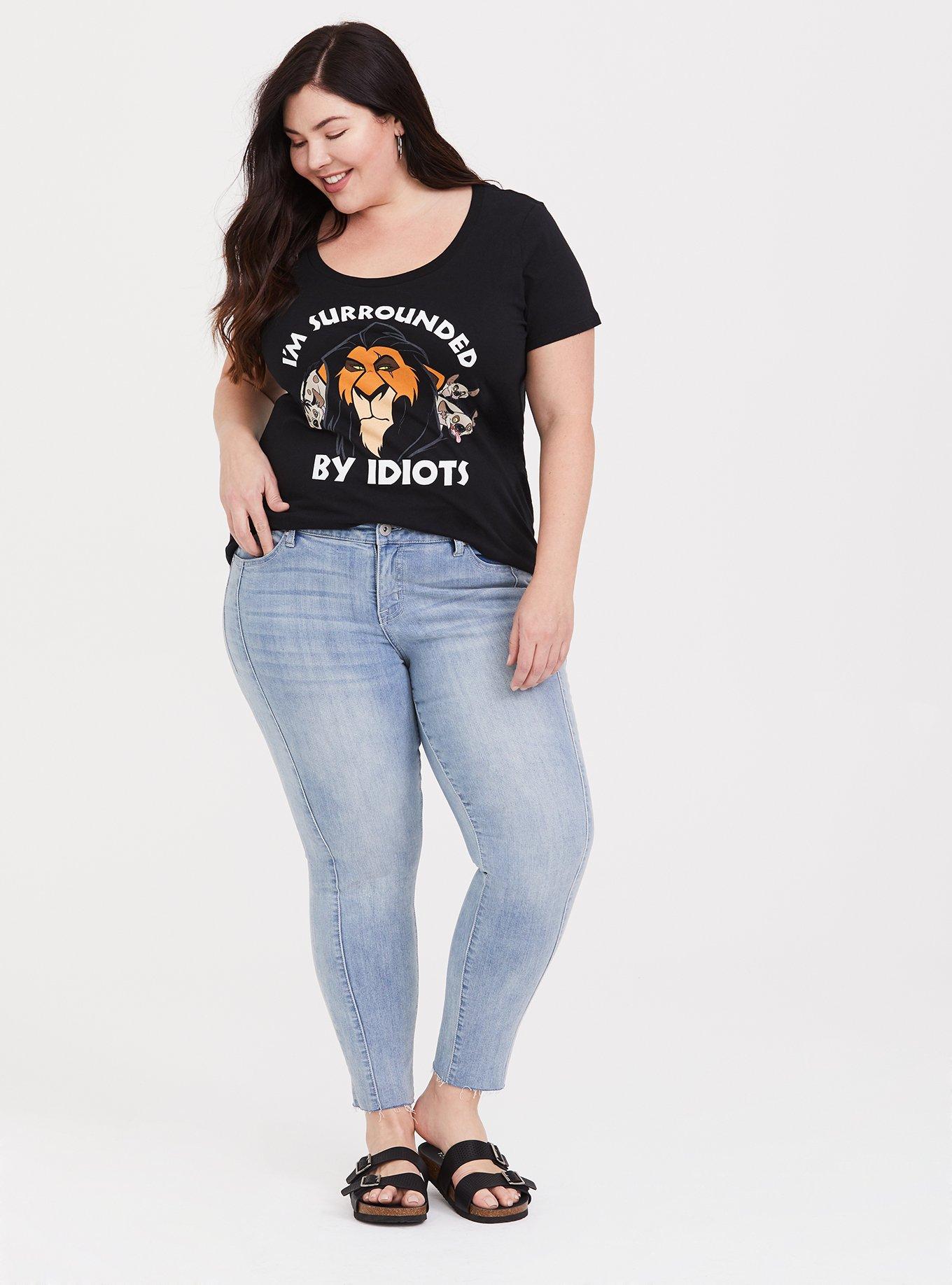 Plus Size Disney Scar Idiots Slim Fit Tee, DEEP BLACK, alternate