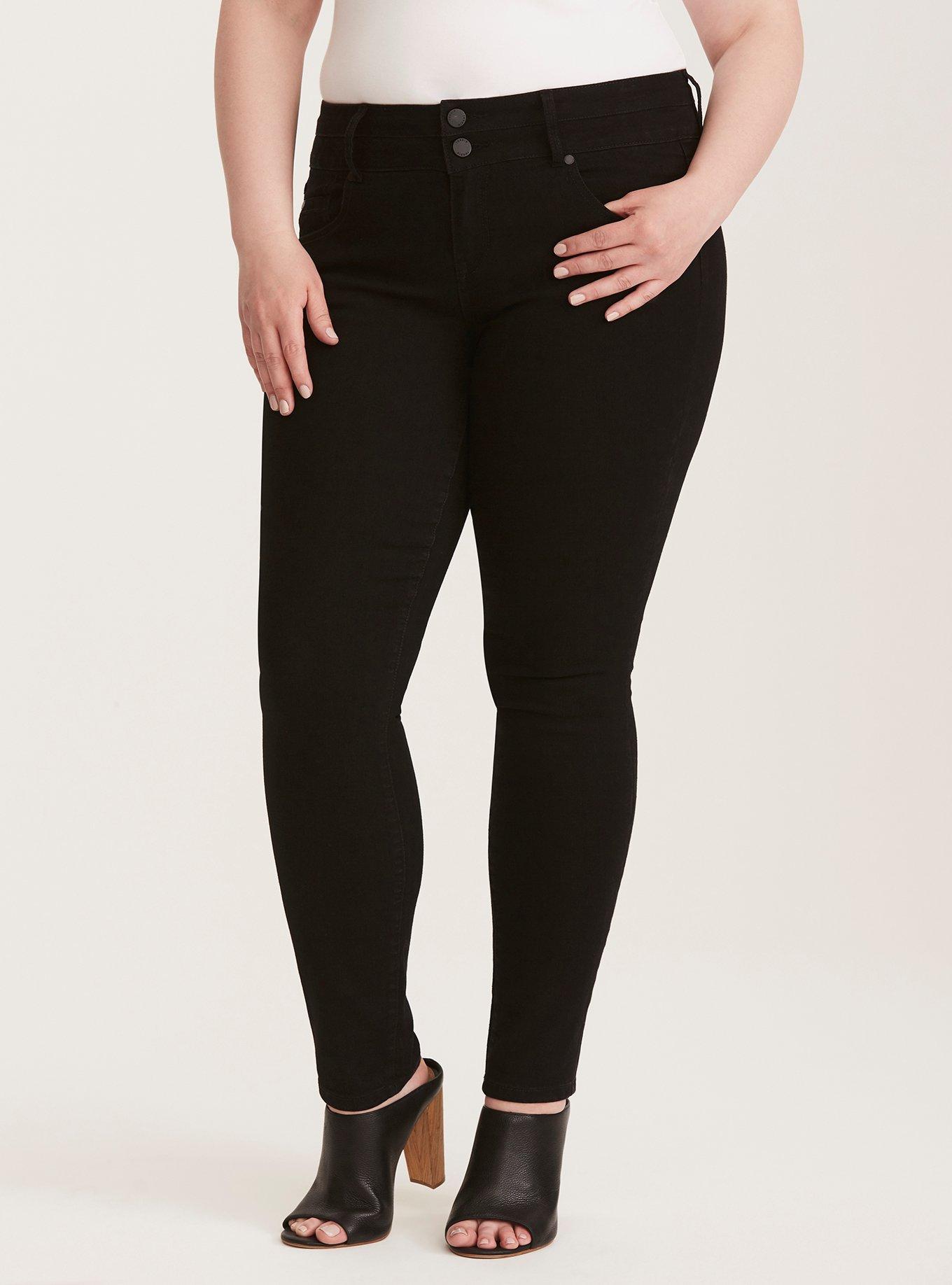 Plus Size High Rise Skinny Jean - Black Wash, BLACK, alternate