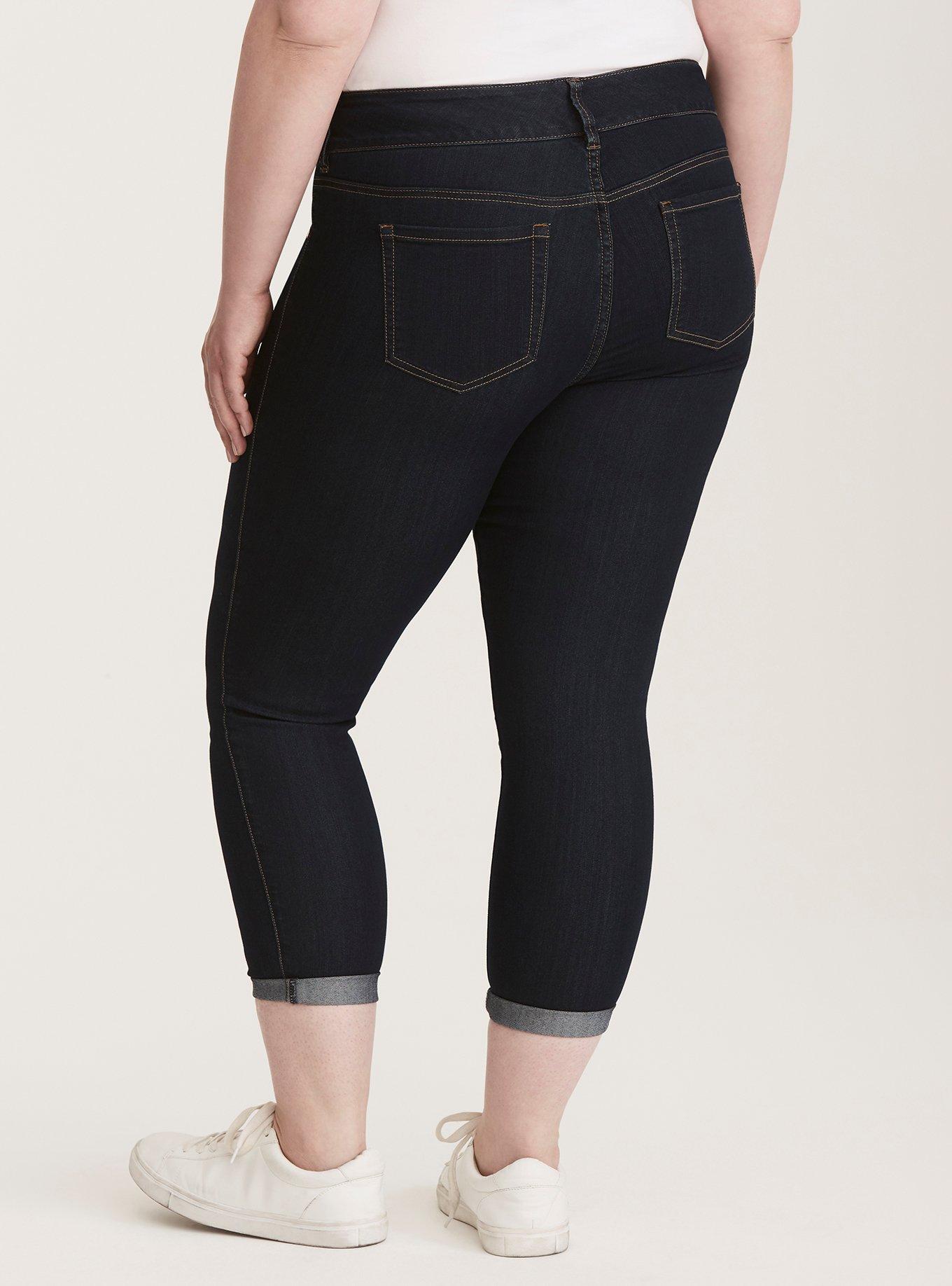 Torrid Cropped Jeggings - Dark Wash, ATLANTIC, alternate