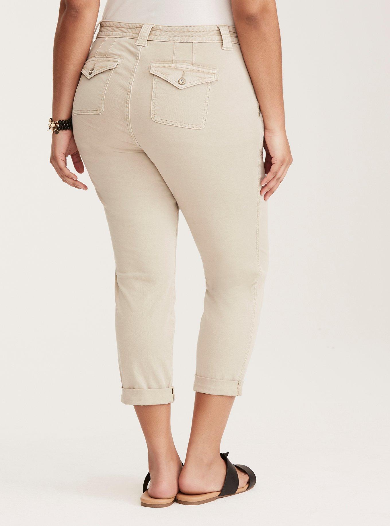 Cropped Twill Military Pant - Stone Wash, STONE, alternate