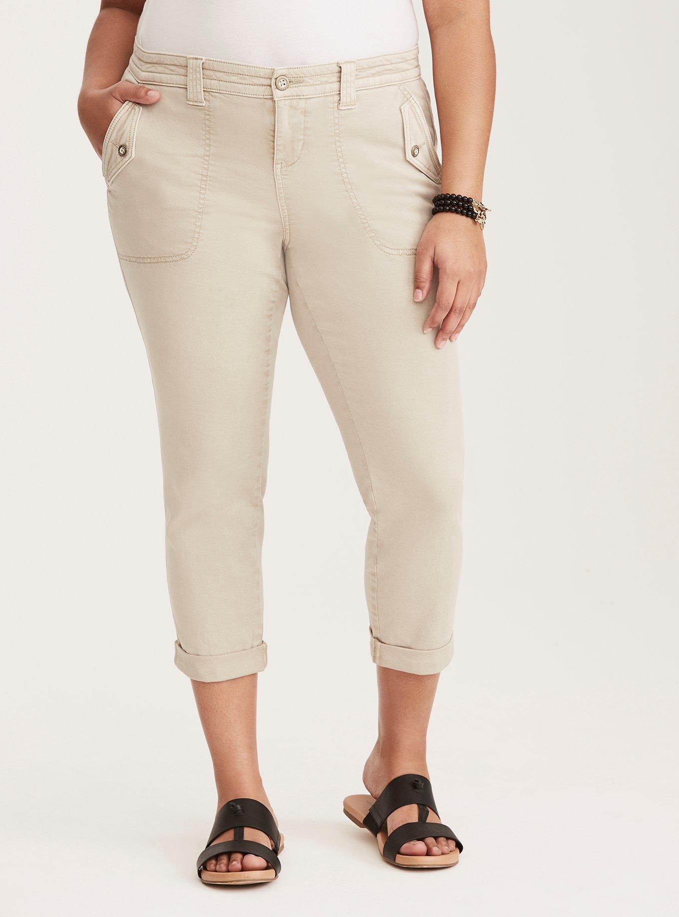 Cropped Twill Military Pant - Stone Wash, STONE, alternate