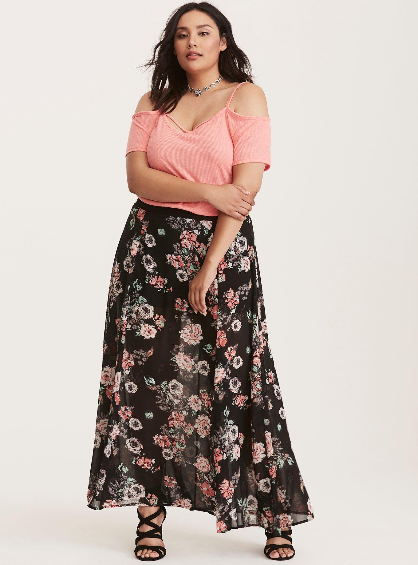 Plus Size - Maxi Chiffon High Waisted Skirt - Torrid