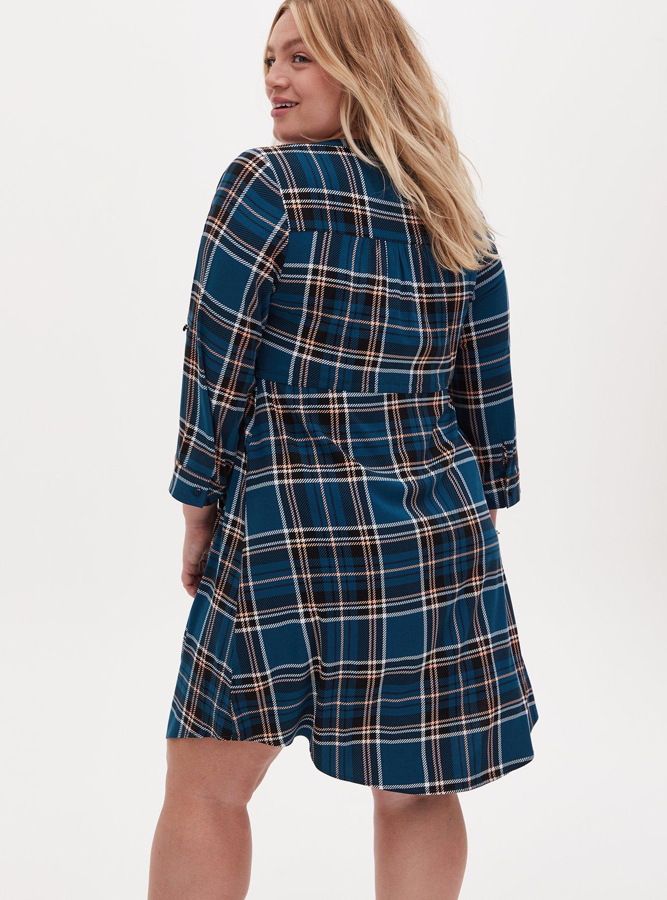 Plus Size - Mini Challis Zip-Front Shirt Dress - Torrid