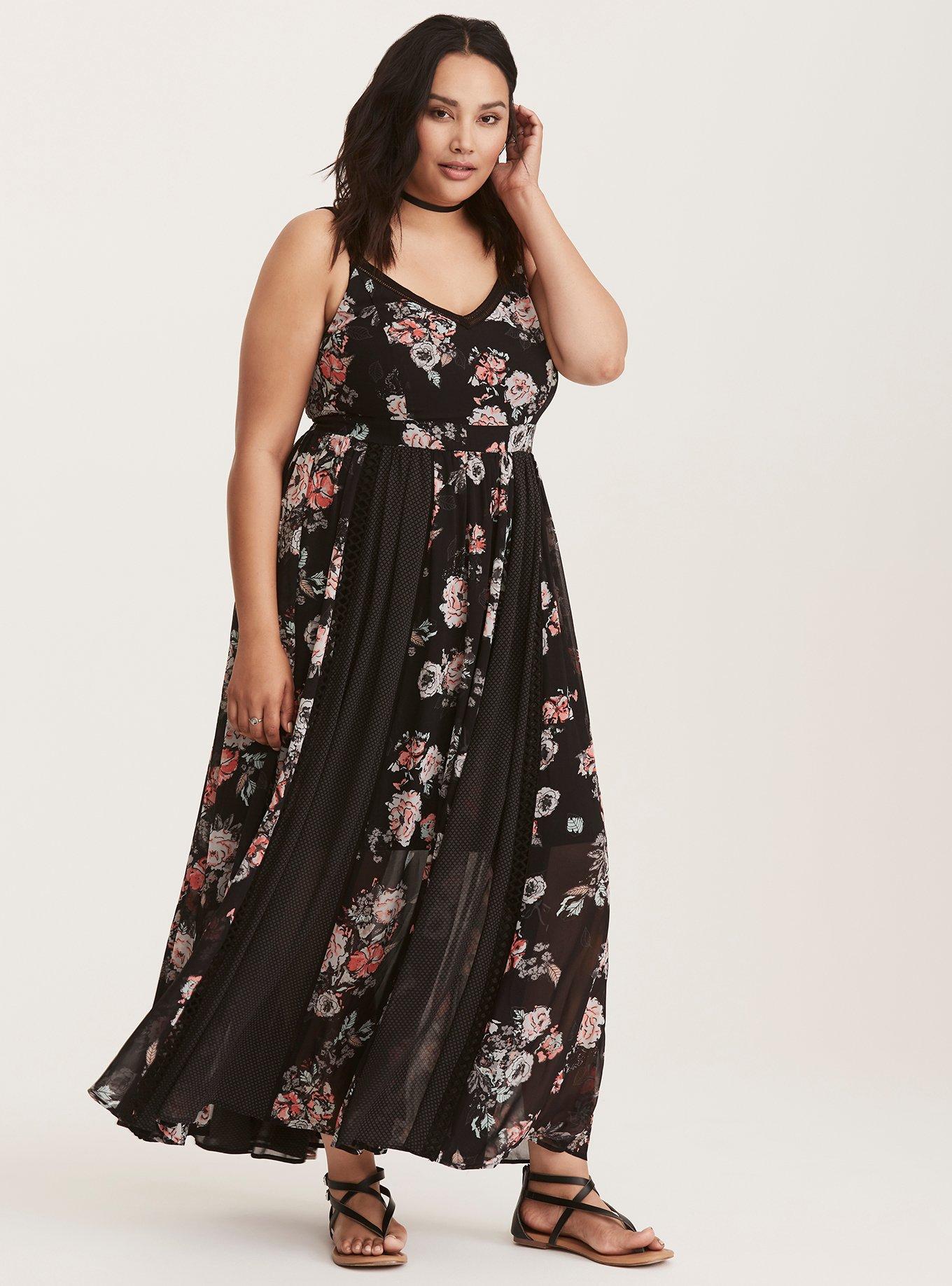 Torrid black floral sales maxi dress