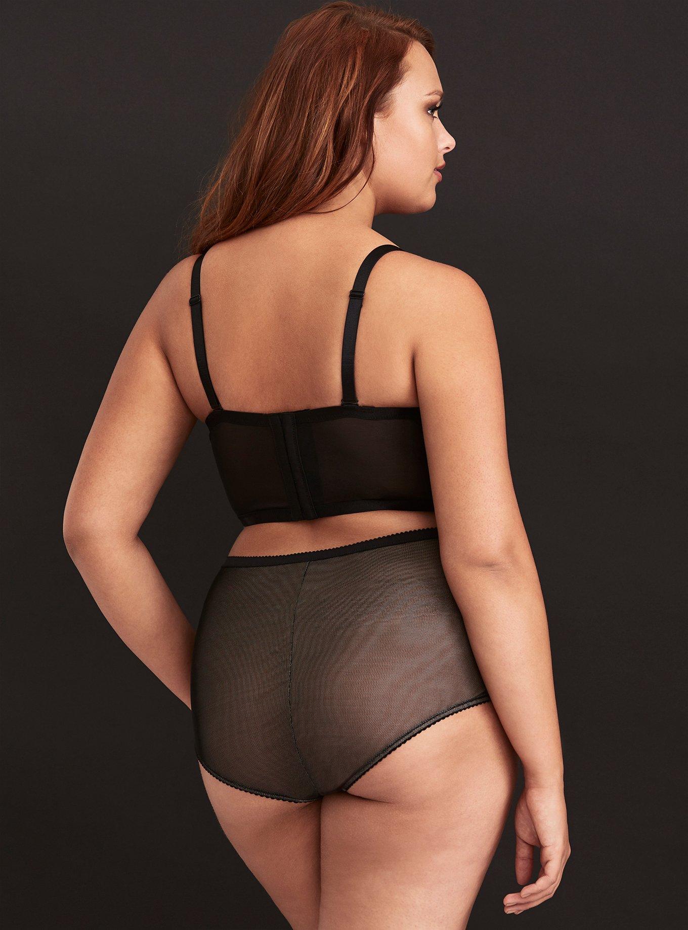 Lace & Mesh Underwire Bralette, BLUE, alternate