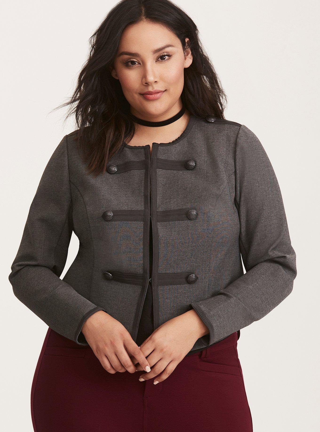 Plus Size - Fitted Military Jacket - Torrid