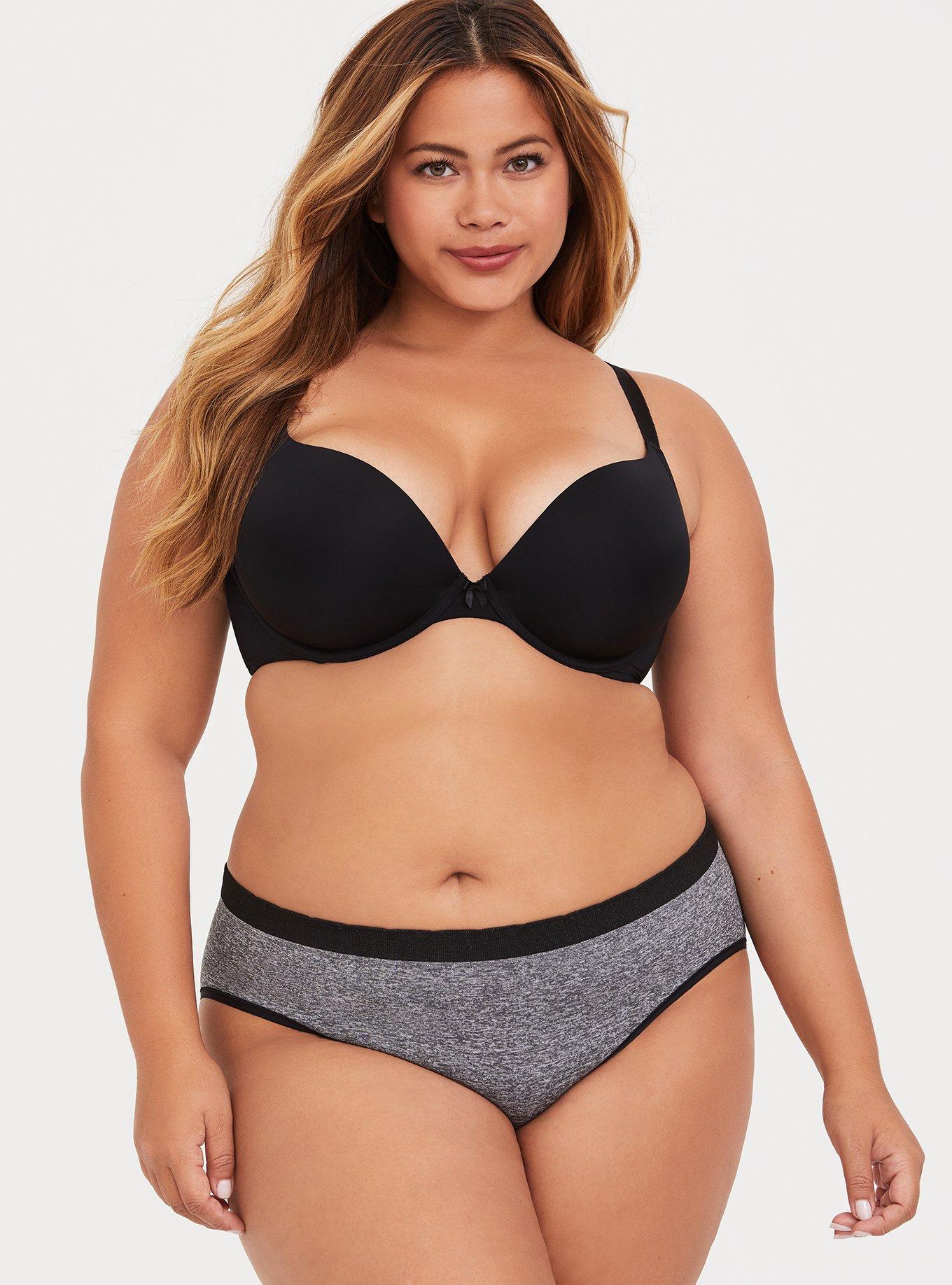 Grey Space Dye Seamless Hipster Panty, HEATHER GREY, alternate