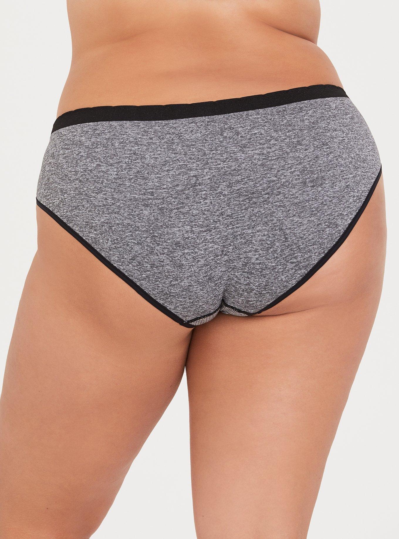 Grey Space Dye Seamless Hipster Panty, HEATHER GREY, alternate