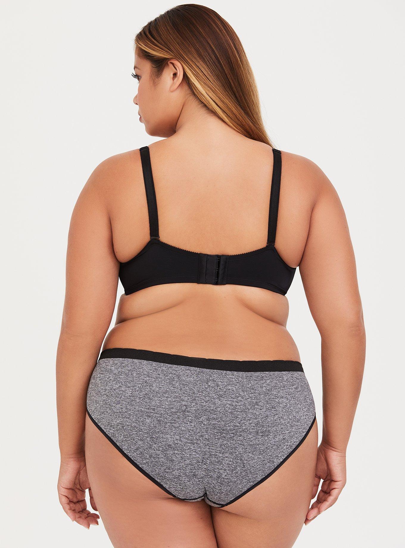 Grey Space Dye Seamless Hipster Panty, HEATHER GREY, alternate