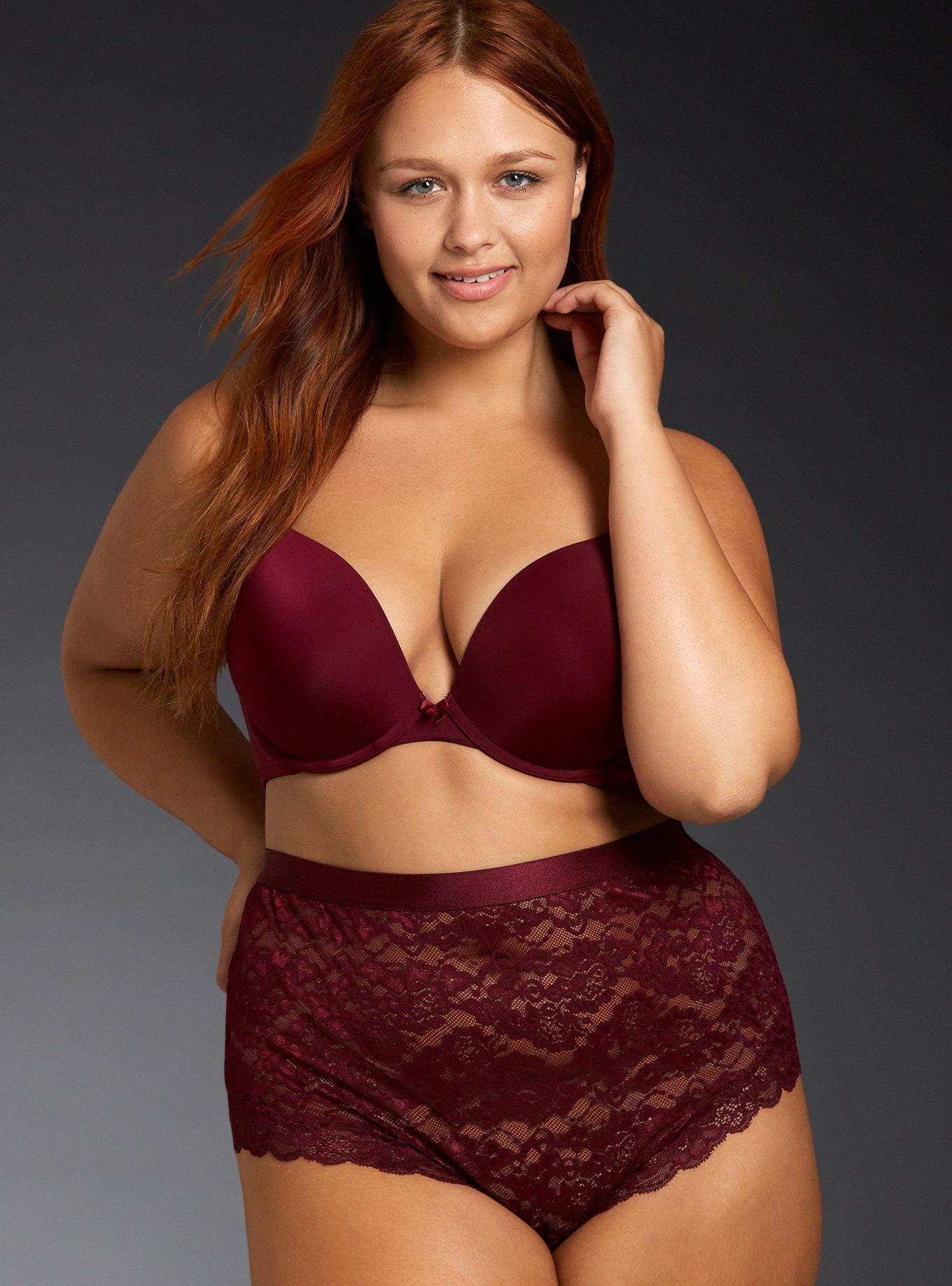 Plus Size High Waist Lace Cheeky Panty, NONEC, alternate