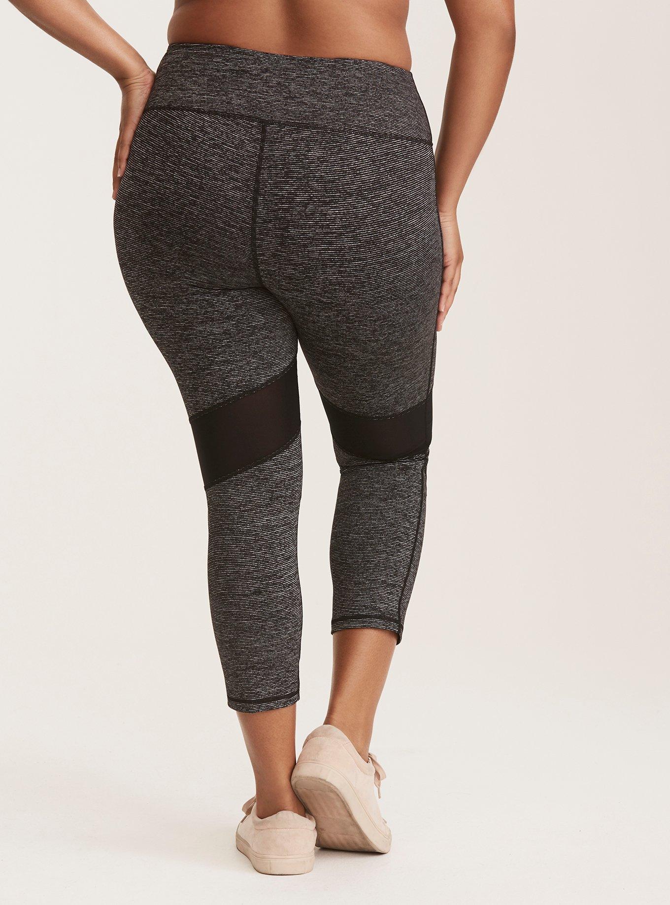 Plus Size - Torrid Active - Space Dye Mesh Inset Cropped Leggings