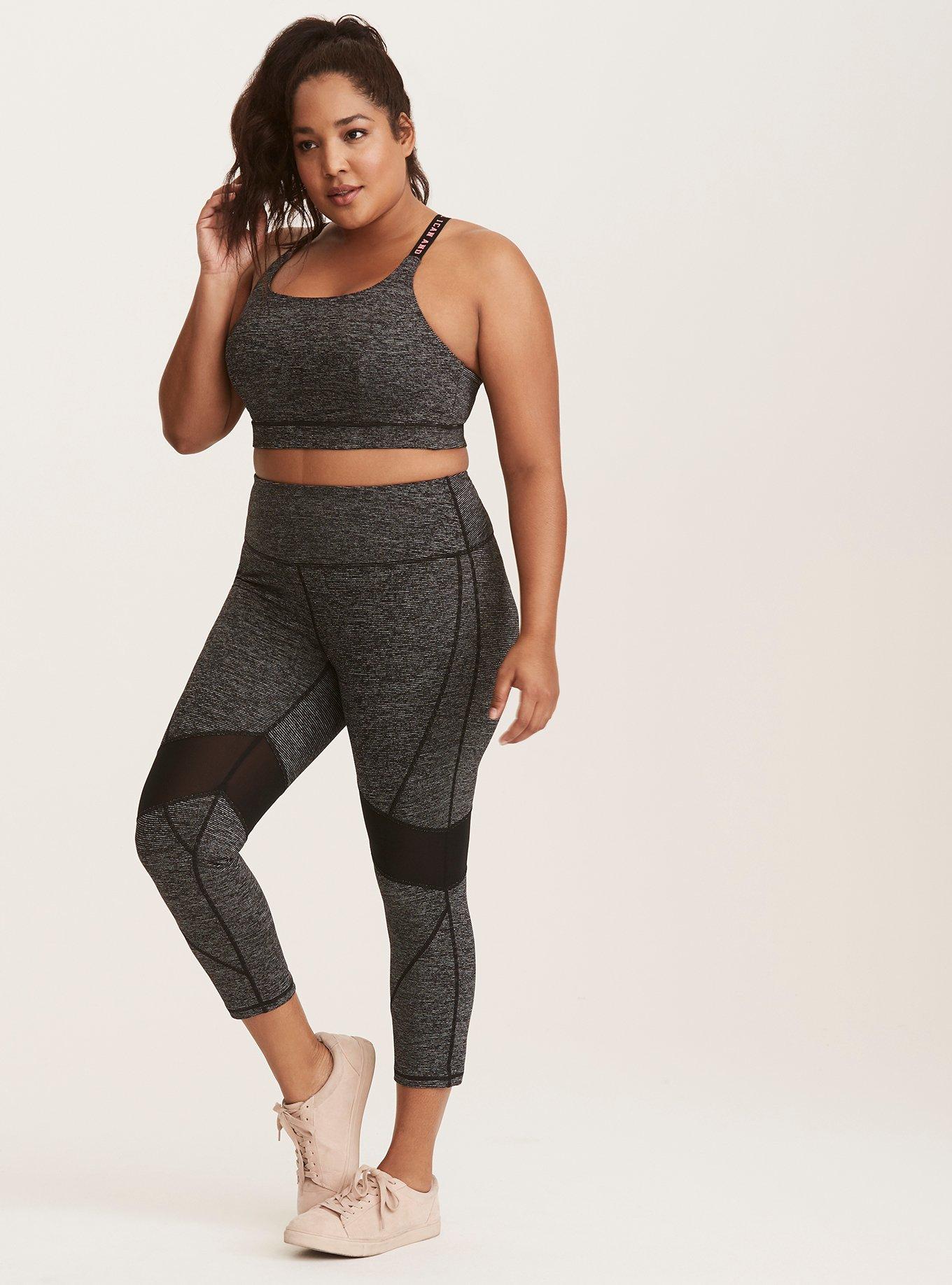 Plus Size - Black Floral Mesh Active Legging - Torrid