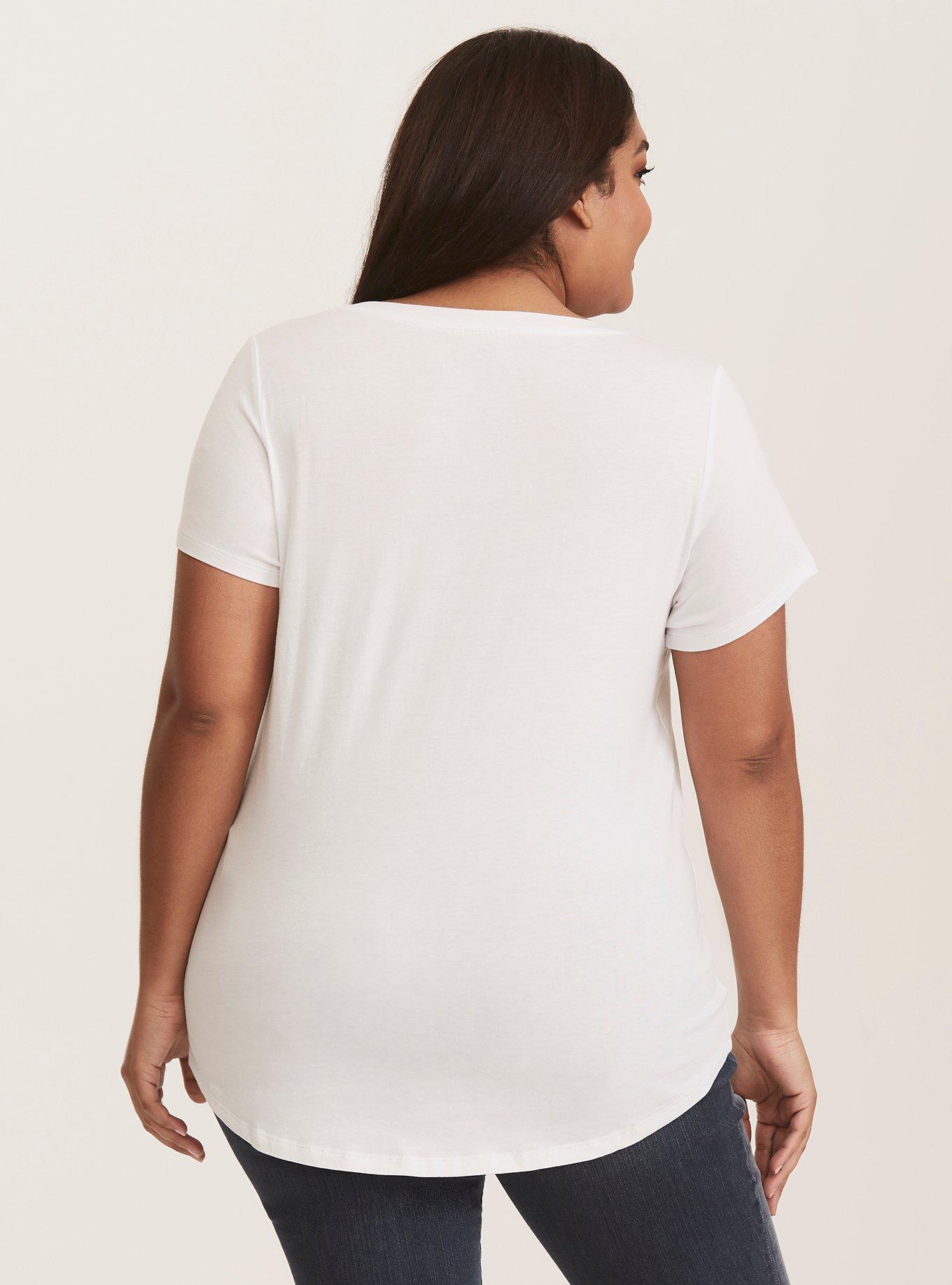 Girlfriend Heritage Slub V-Neck Tee, BRIGHT WHITE, alternate